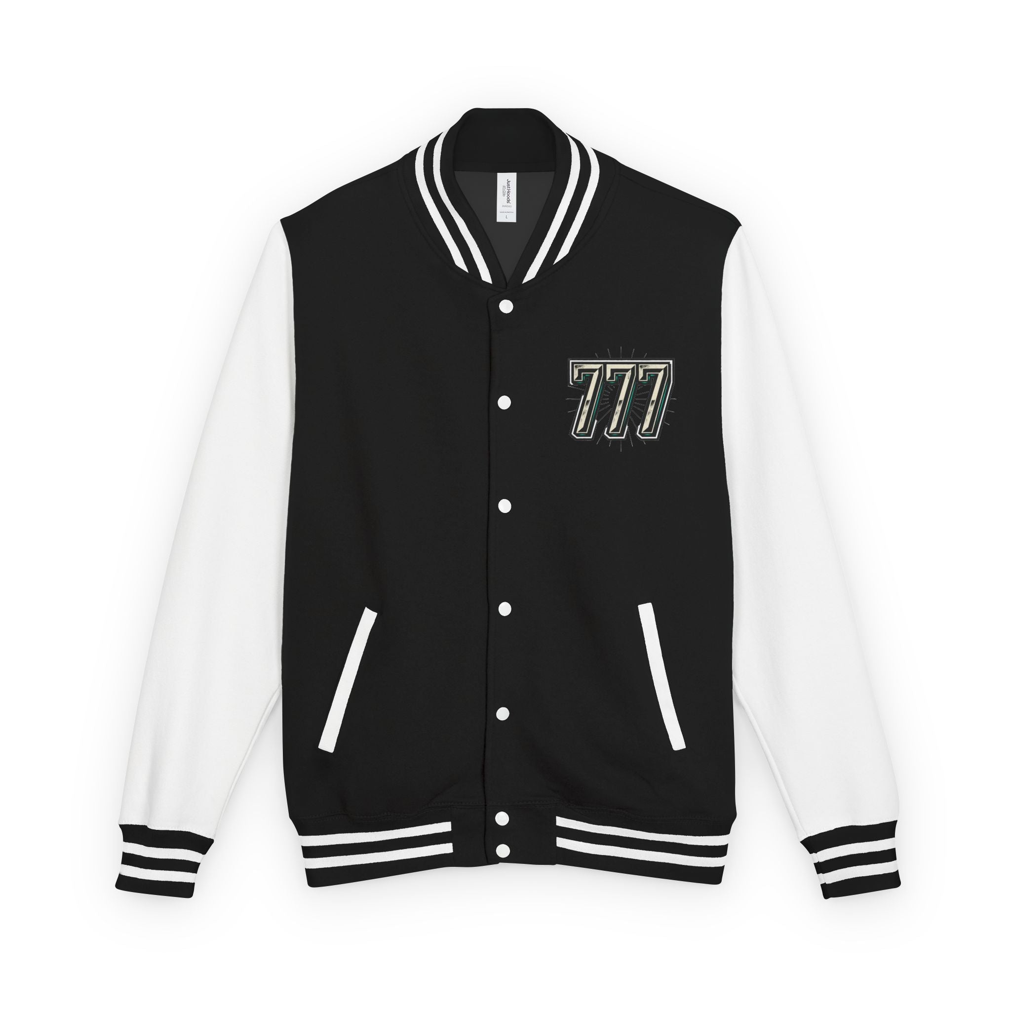 777 Emblem Letterman Jacket | Red White Varsity