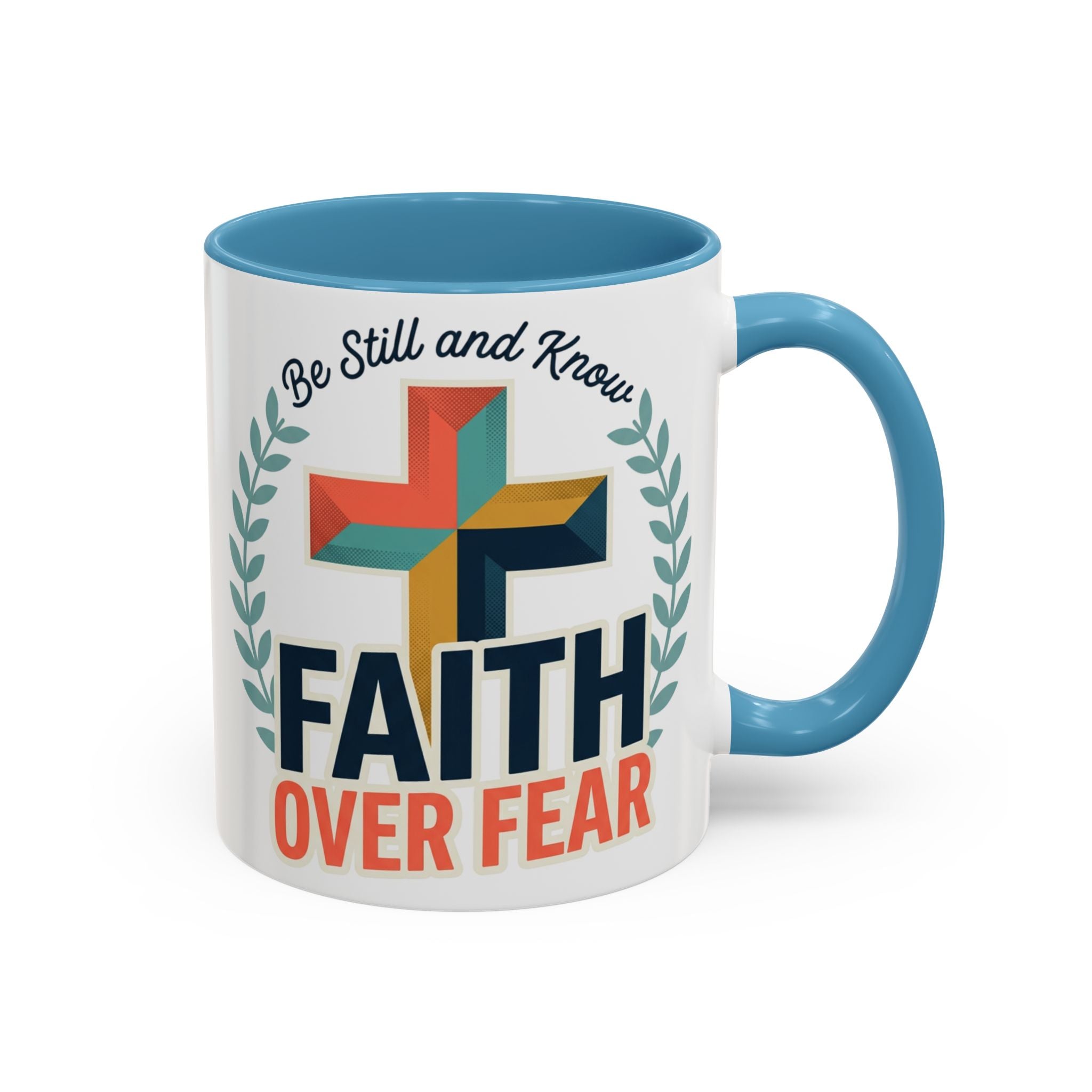 Faith Over Fear Accent Coffee Mug – Christian Inspirational 11/15oz