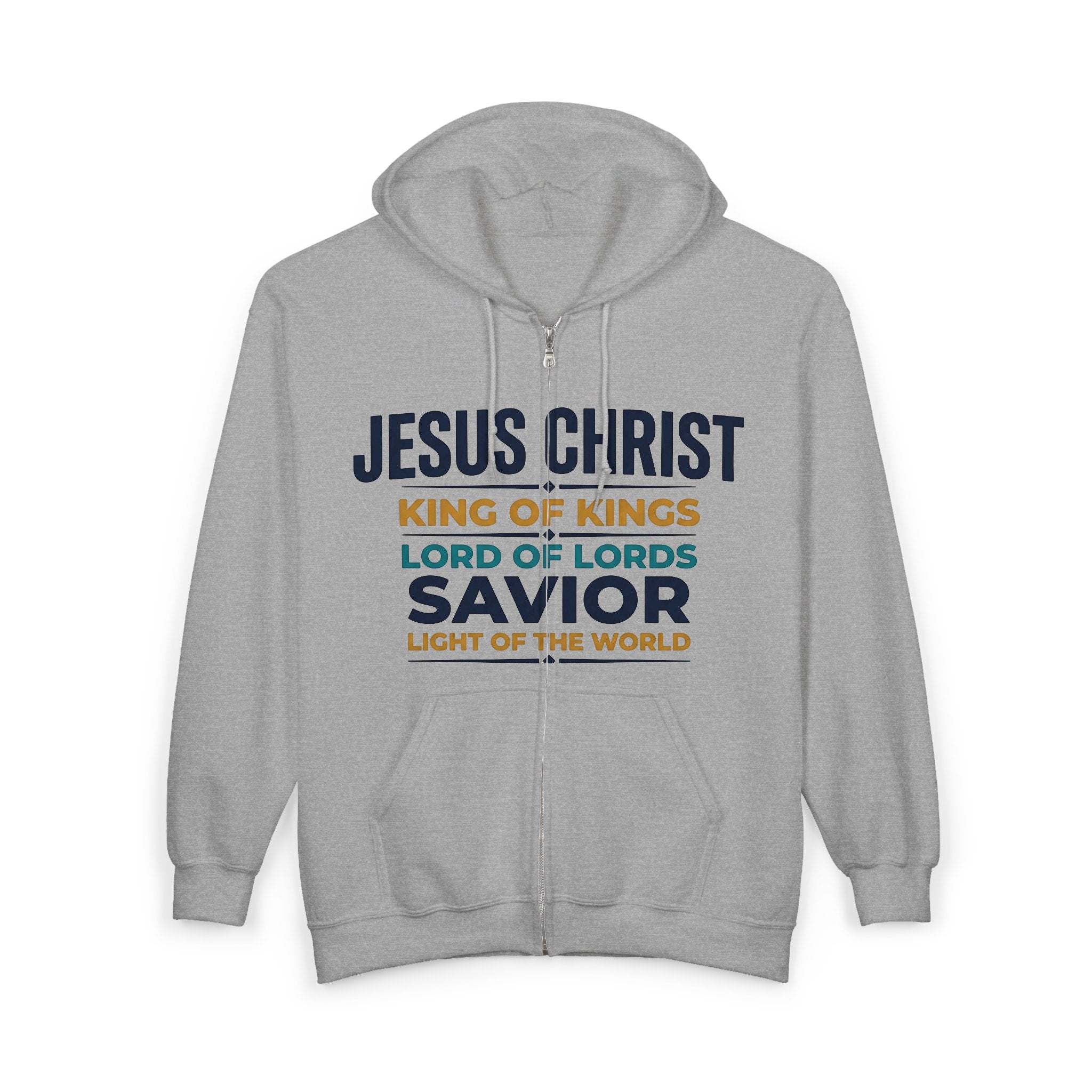 King of Kings Hoodie — Religious Faith Unisex Zip-Up Sweatshirt
