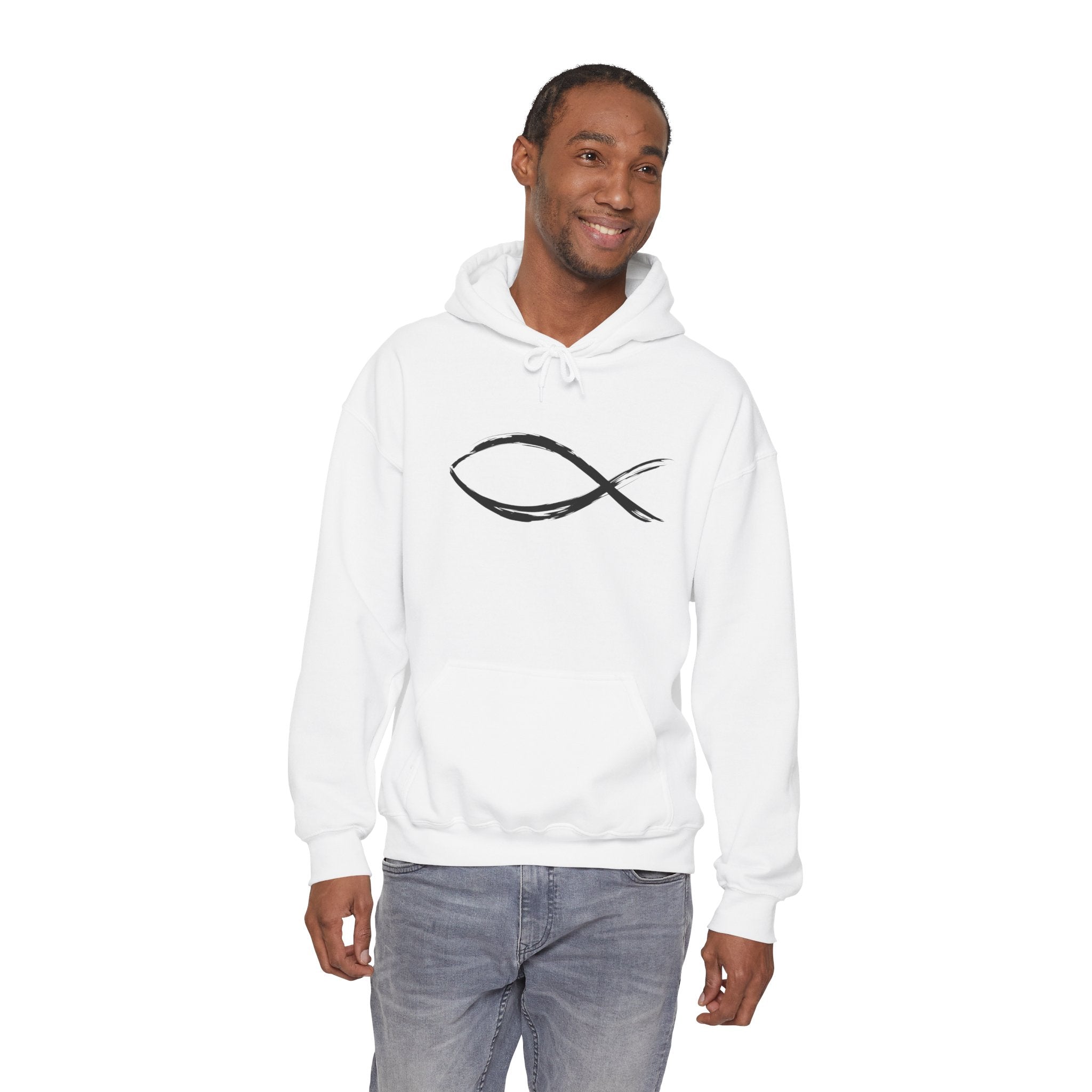 Christian Fish Symbal Heavy Blend™ Hooded Sweatshirt