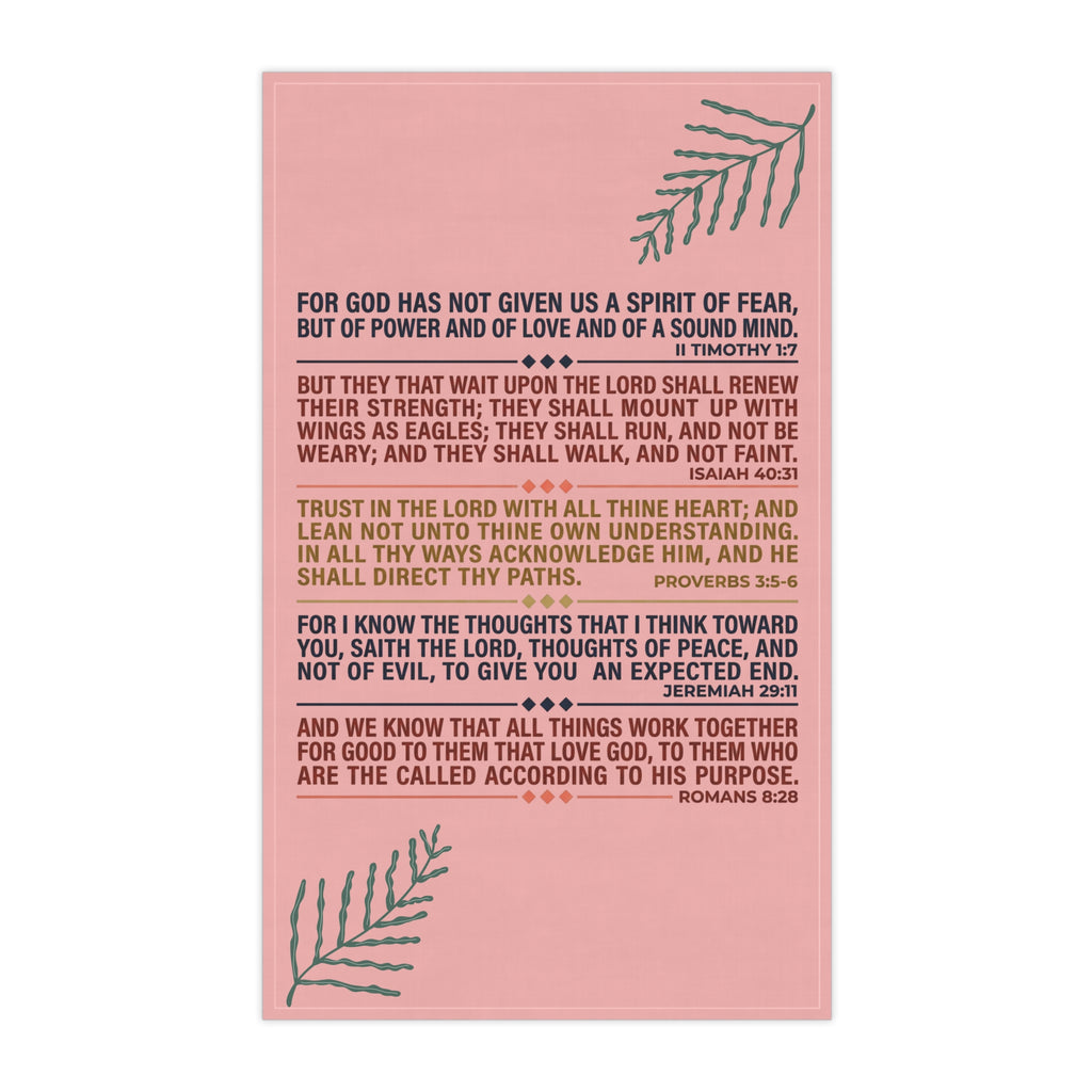 Bible Verse Typography Tea Towel | Christian Scripture Kitchen Towel