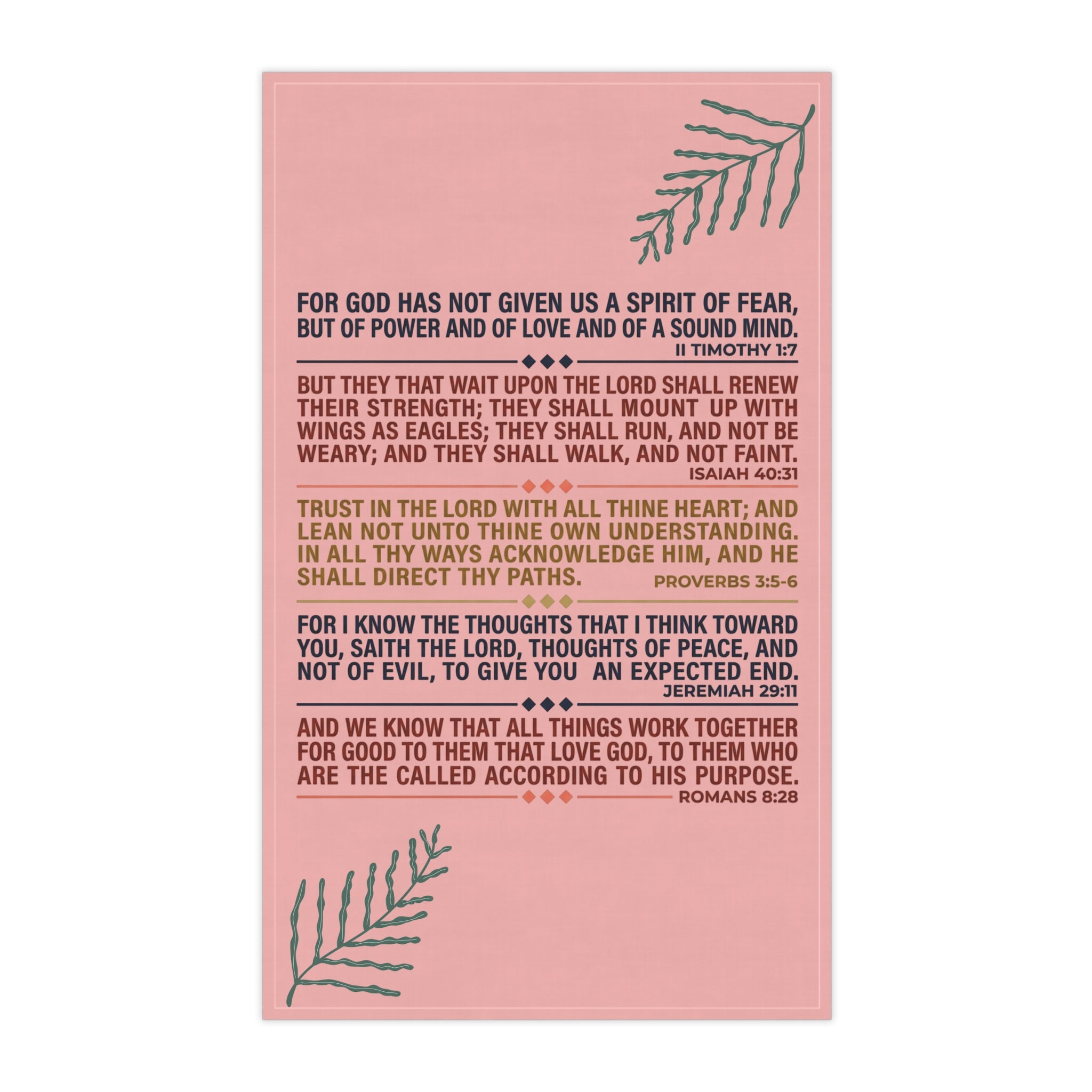 Bible Verse Typography Tea Towel | Christian Scripture Kitchen Towel