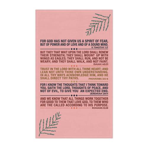 Bible Verse Typography Tea Towel | Christian Scripture Kitchen Towel