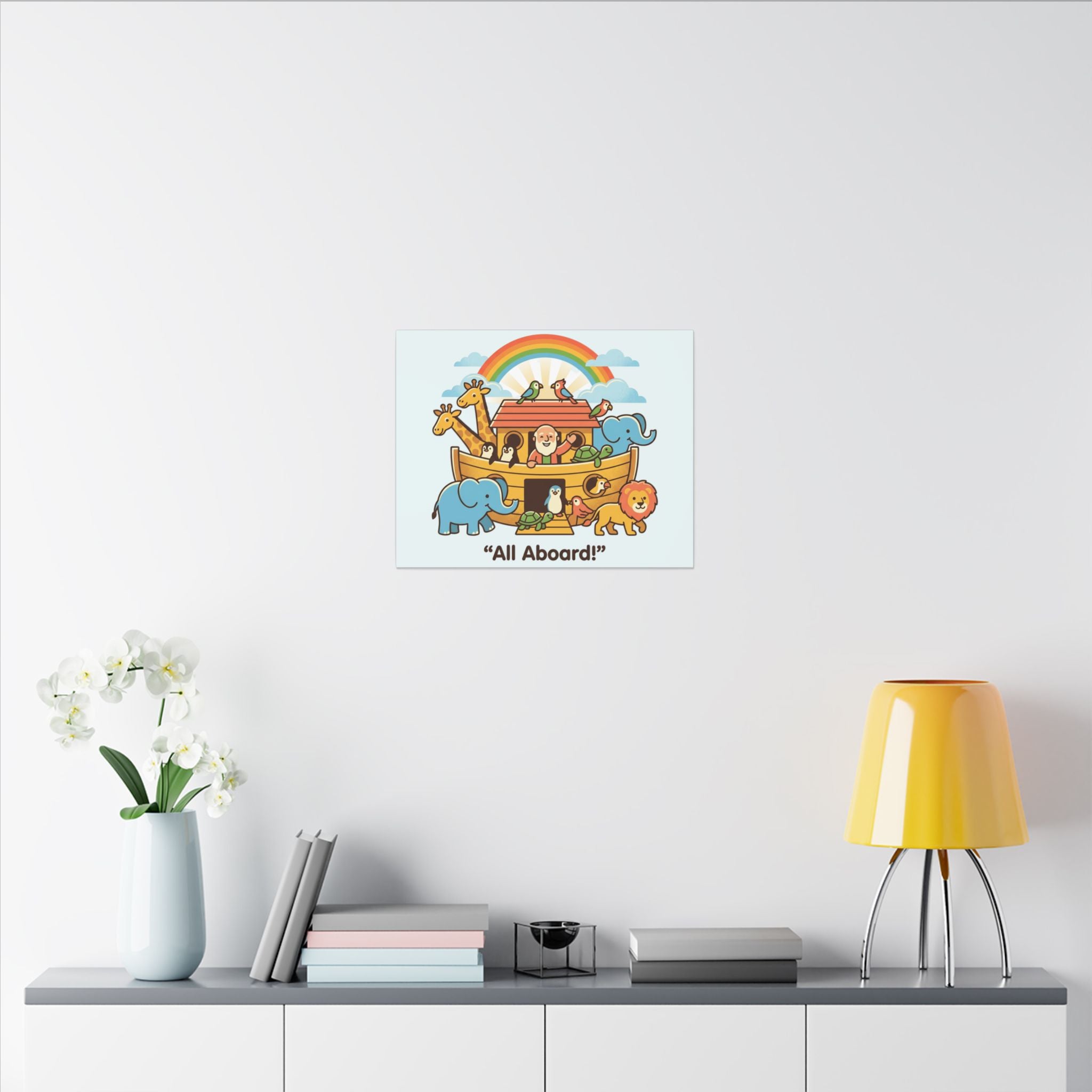 Noah's Ark Animals Matte Canvas | Stretched Wall Art, Kids Nursery Decor