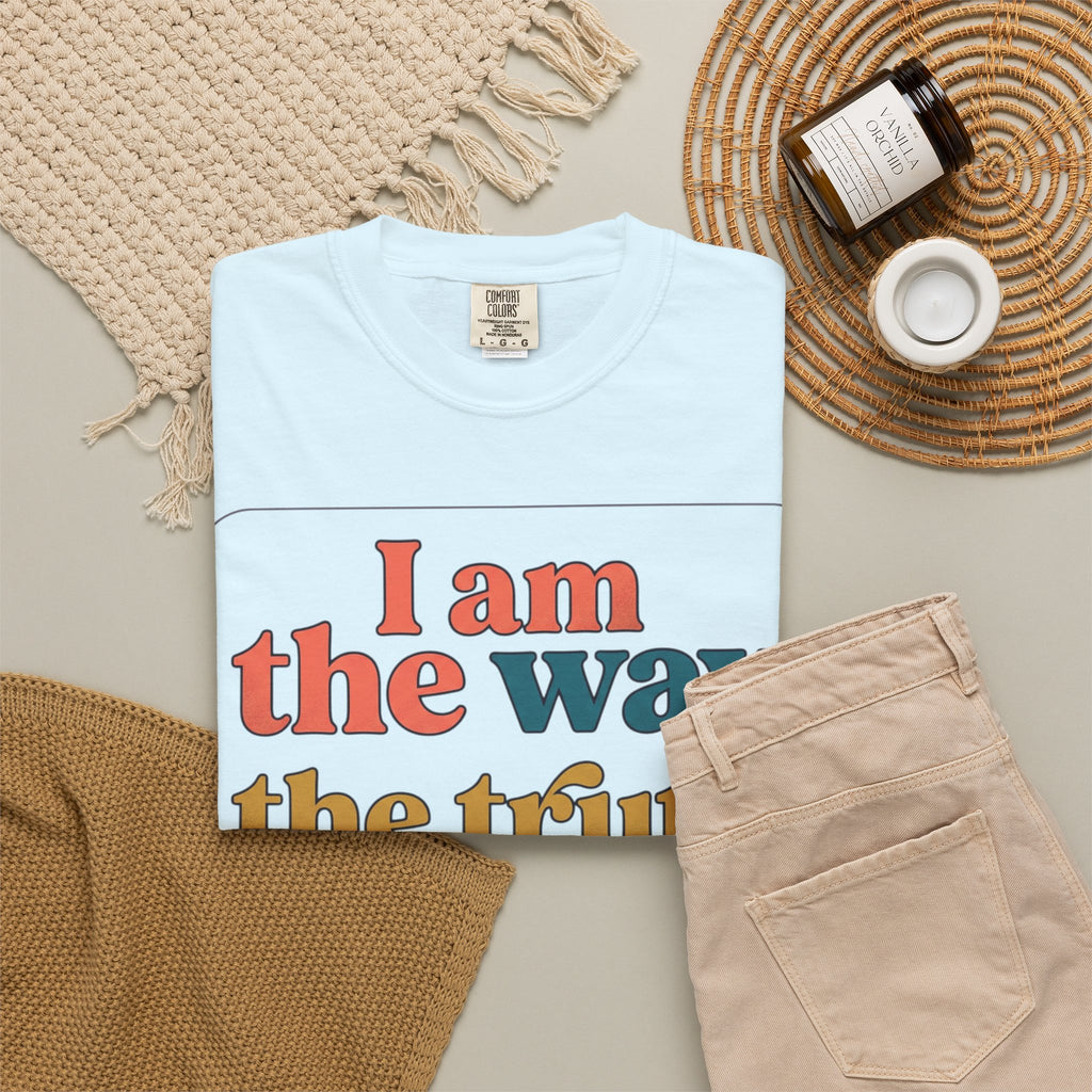 Christian T-Shirt — "I Am the Way, the Truth, and the Life" Retro Scripture Tee (John 14:6)
