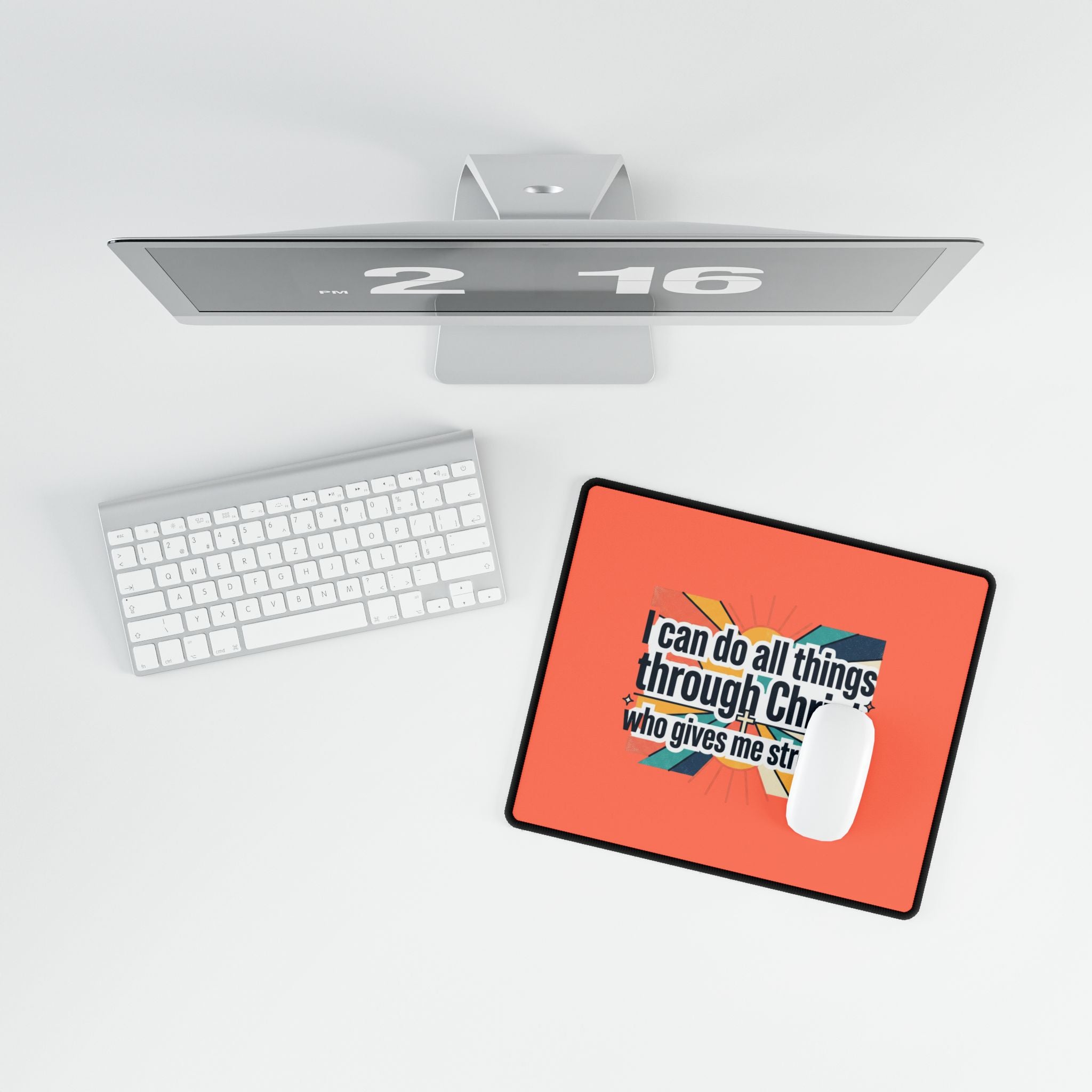 All things through Christ desk mat | Christian children playroom mousepad