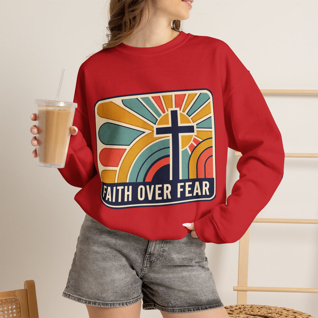 Faith Over Fear Christian Heavy Blend™ Crewneck Sweatshirt