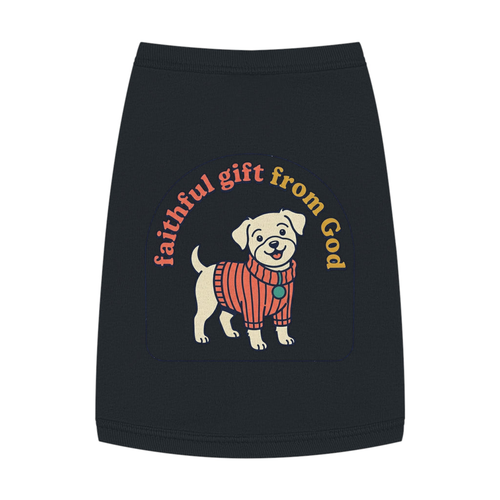 Dog Tank Top — 'Faithful Friend' Sweater-Print Pet Tee