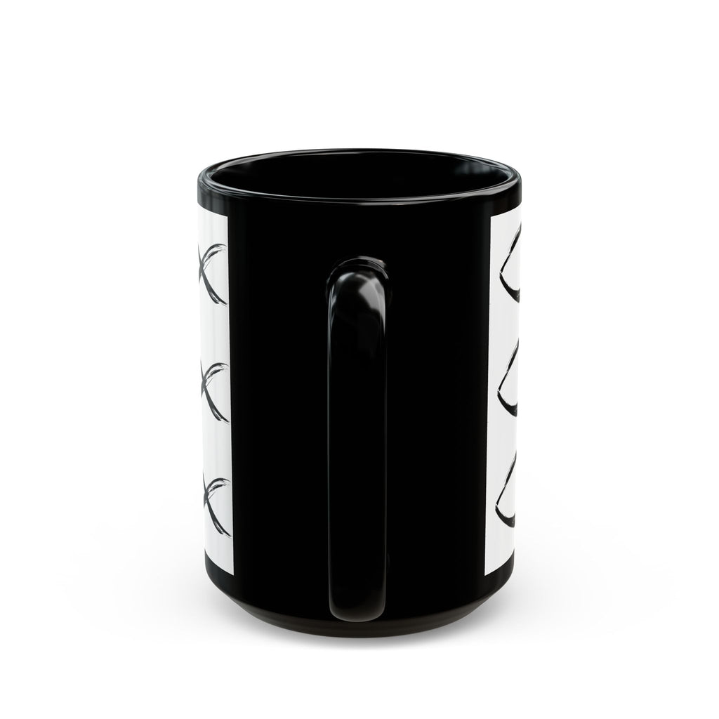 Christian Fish Pattern Mug | Black Ceramic Coffee Mug