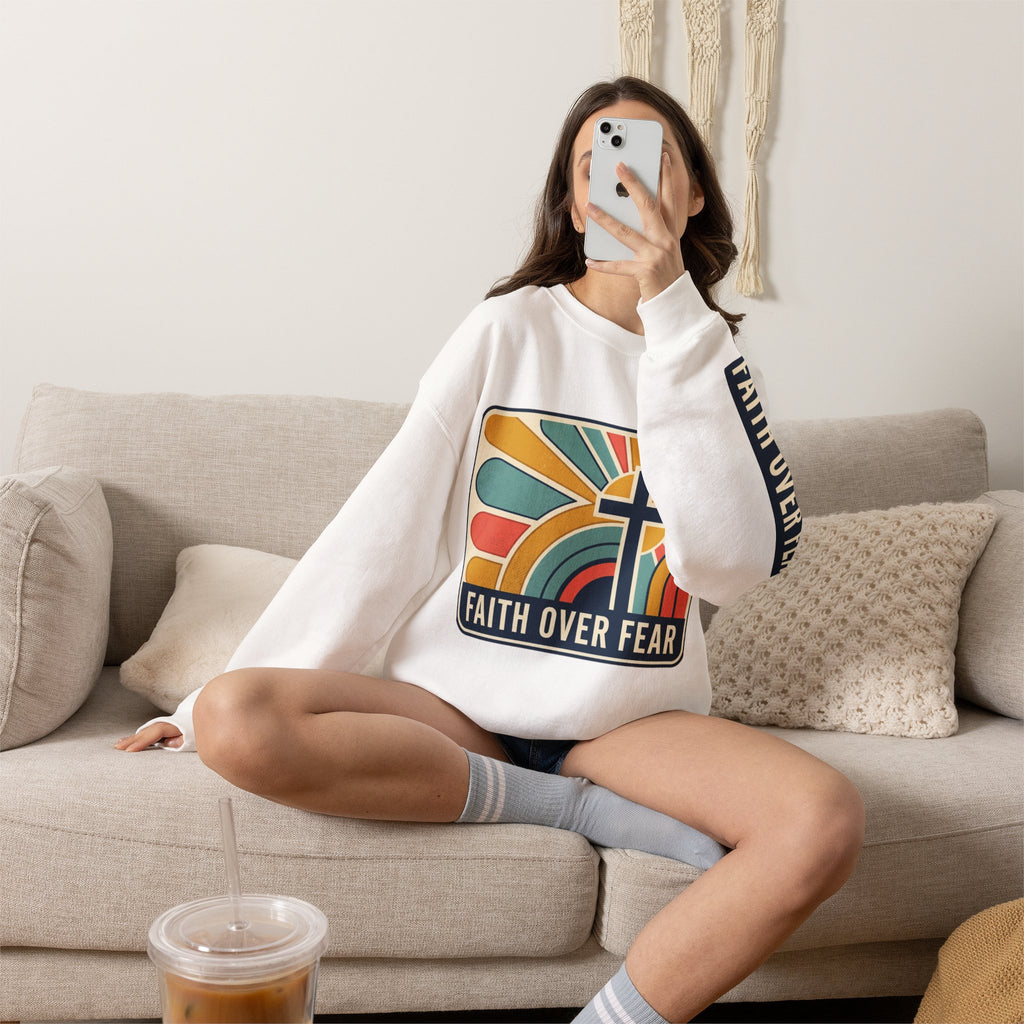 Faith Over Fear Christian Heavy Blend™ Crewneck Sweatshirt