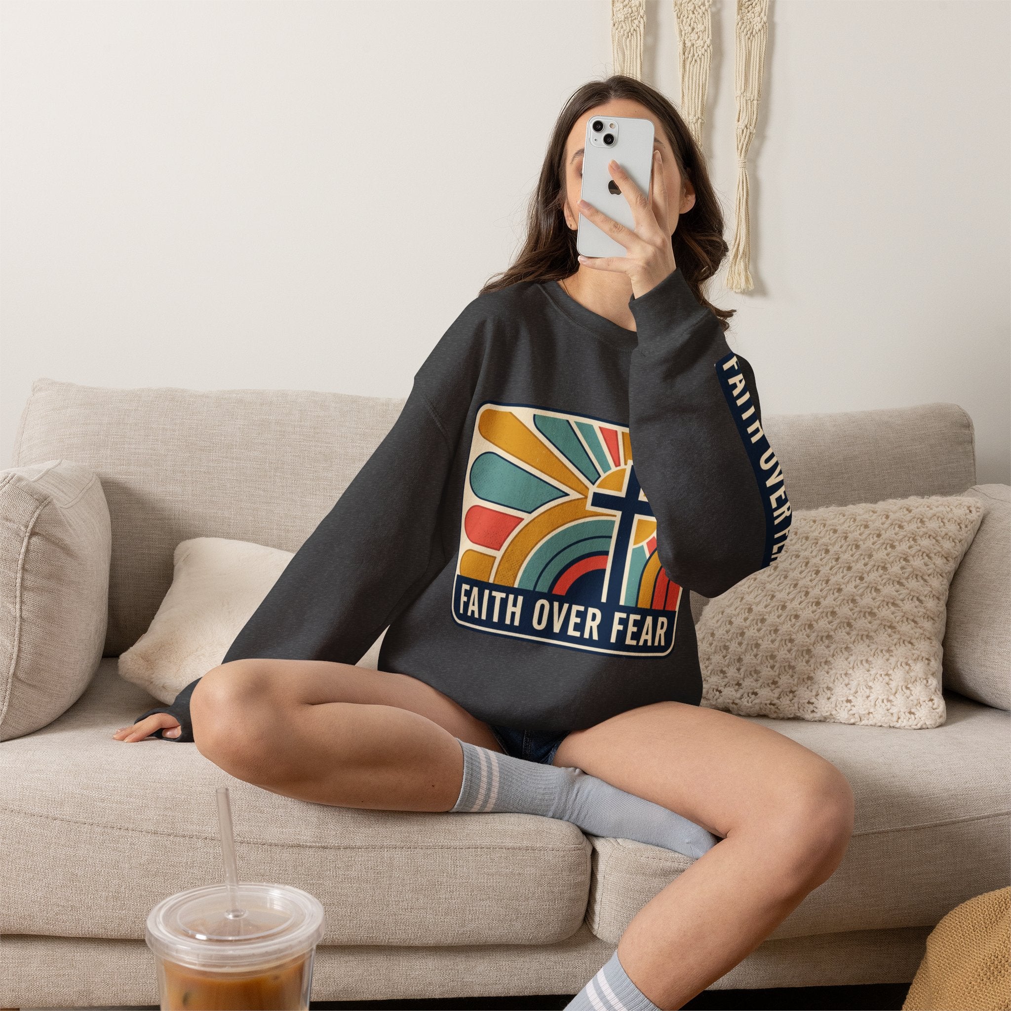 Faith Over Fear Christian Heavy Blend™ Crewneck Sweatshirt