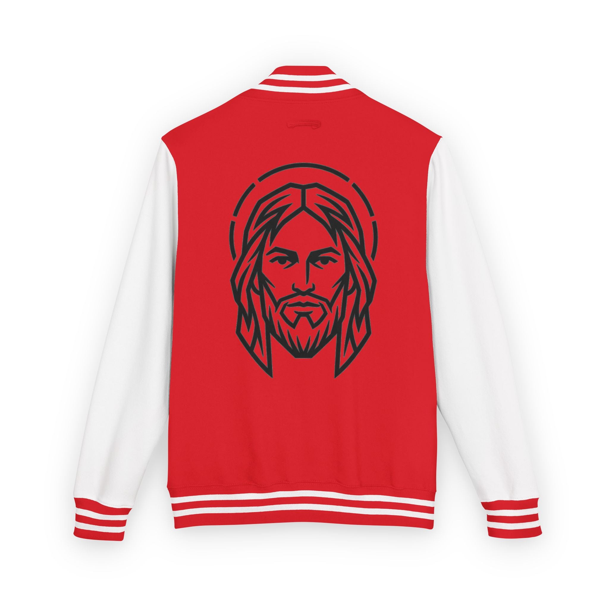 Christ Emblem Letterman Jacket | Red White Varsity
