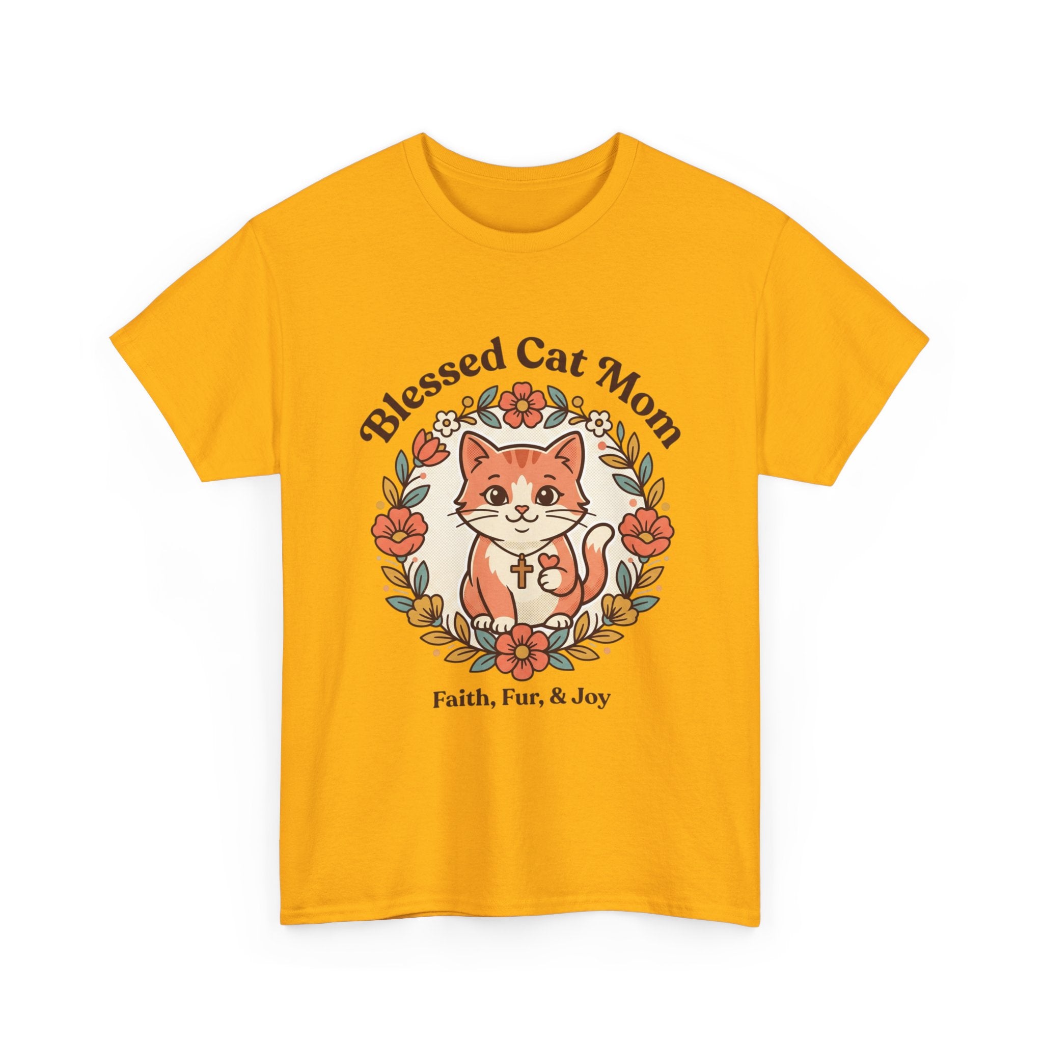 Blessed Cat Mom T-Shirt – Faith, Fur & Joy Floral Cat Mom Tee