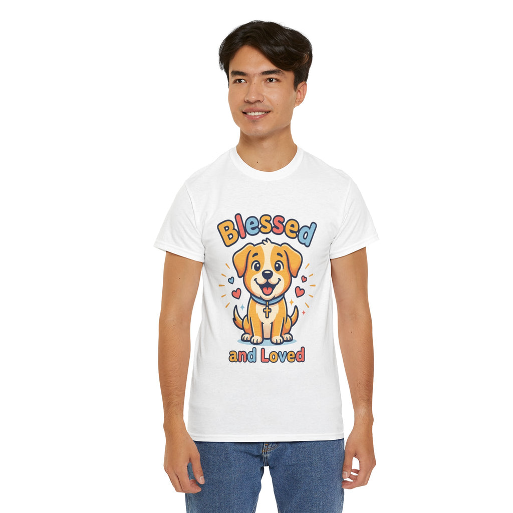 Blessed and Loved Puppy T-Shirt — Cute Dog Graphic Tee for Pet Lovers