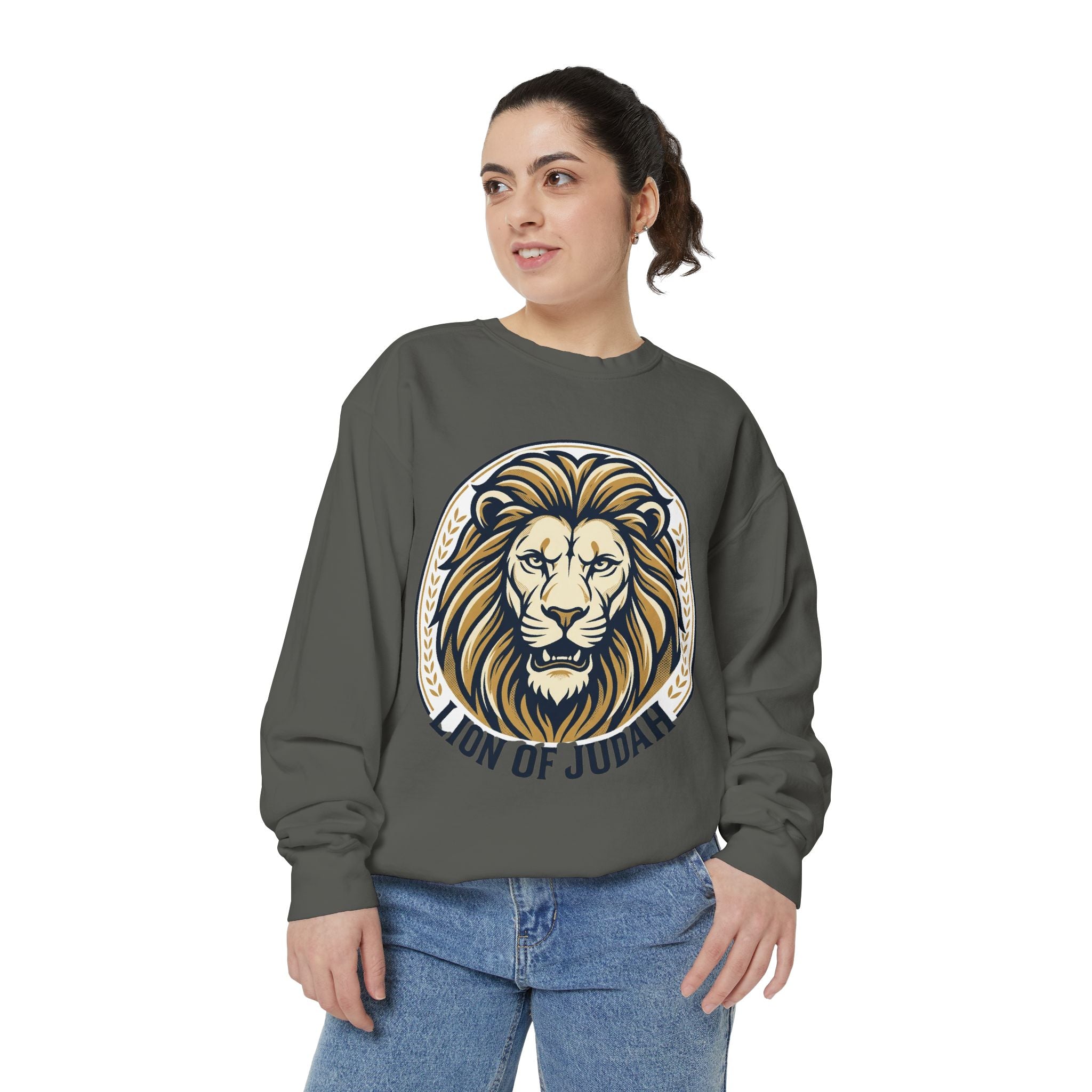 Lion of Judah Sweatshirt — Religious Lion Graphic Crewneck