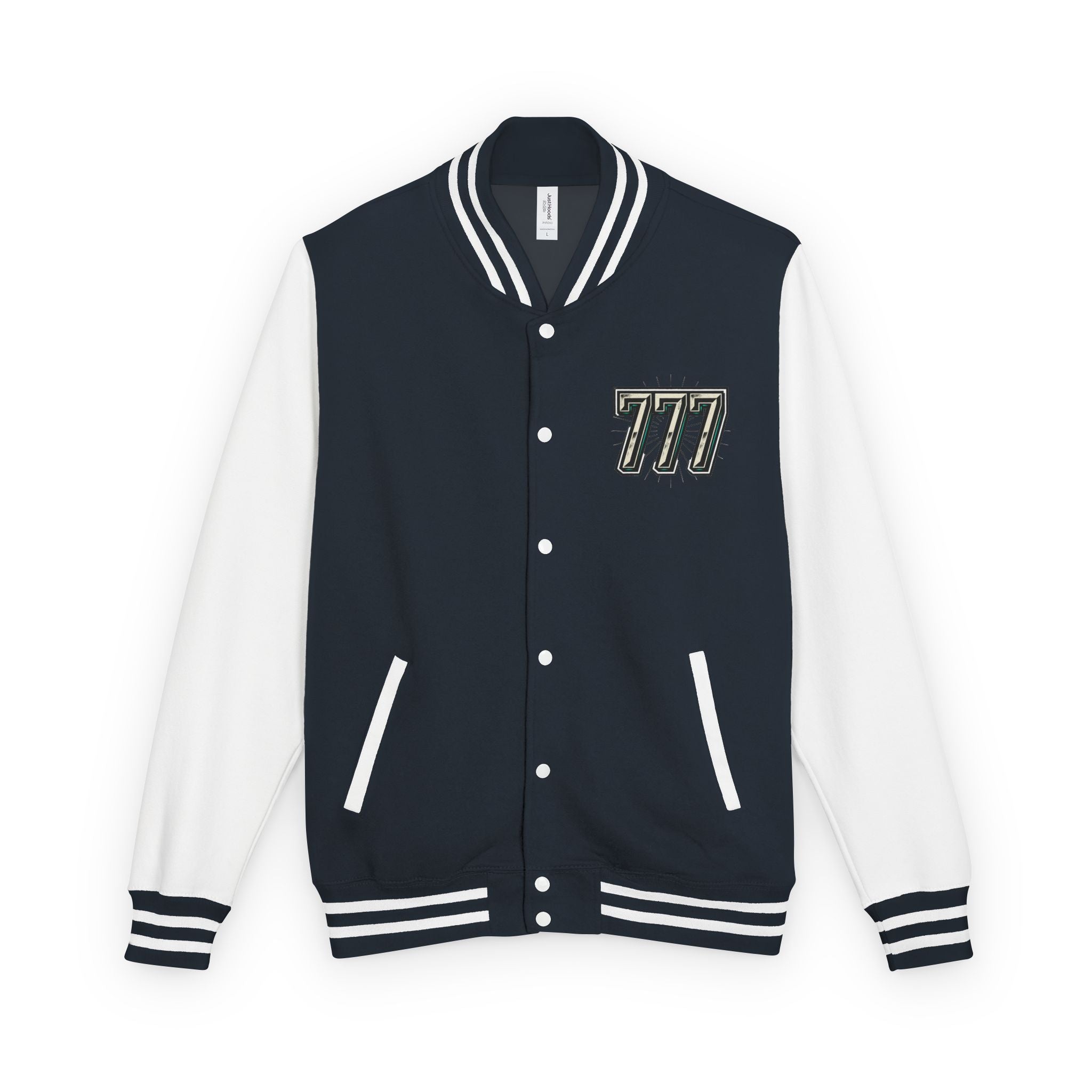 777 Emblem Letterman Jacket | Red White Varsity