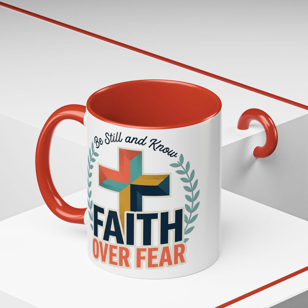Faith Over Fear Accent Coffee Mug – Christian Inspirational 11/15oz