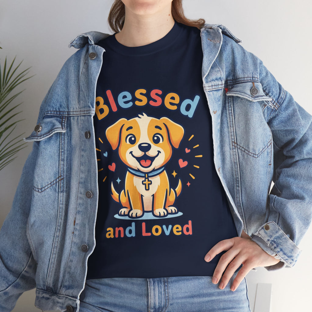 Blessed and Loved Puppy T-Shirt — Cute Dog Graphic Tee for Pet Lovers