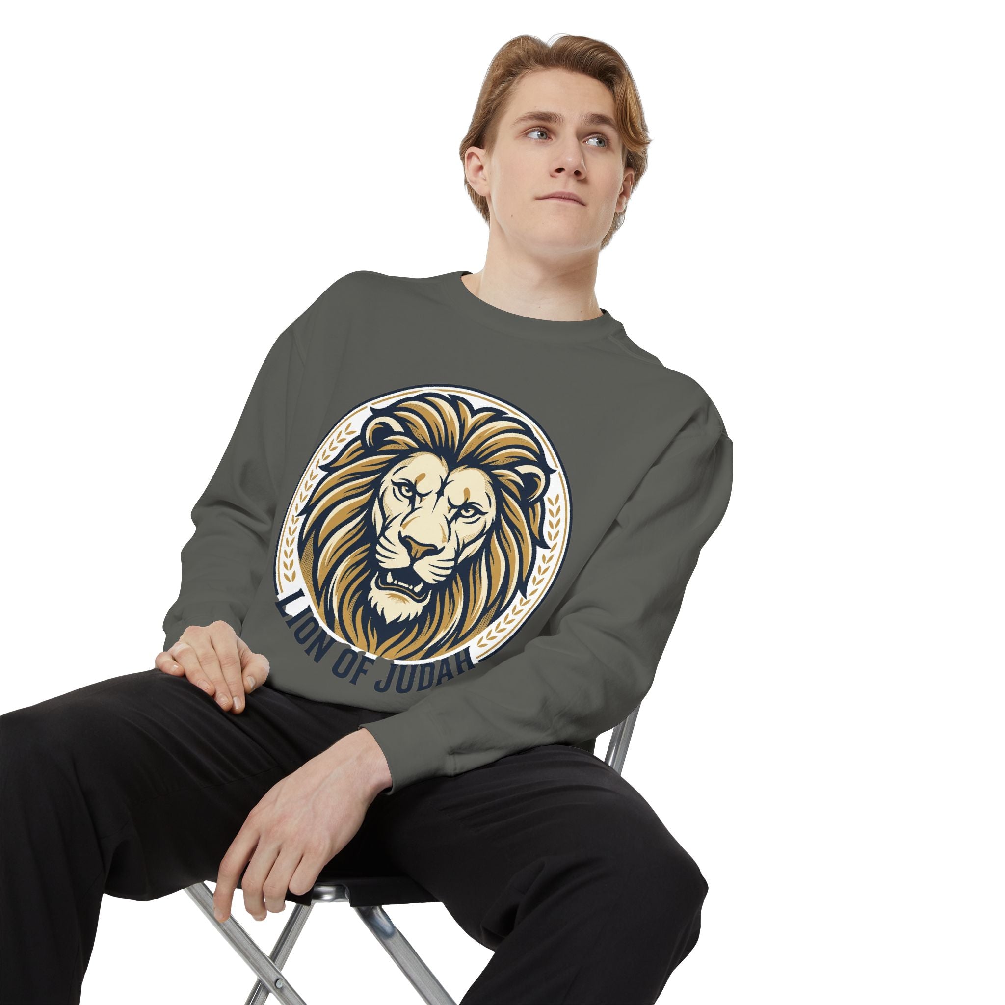 Lion of Judah Sweatshirt — Religious Lion Graphic Crewneck