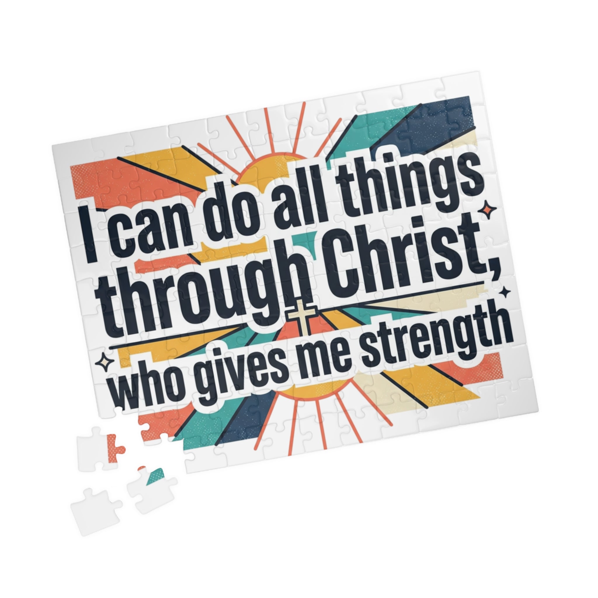 Christian Inspirational Puzzle - "I Can Do All Things Through Christ" Motivational Jigsaw