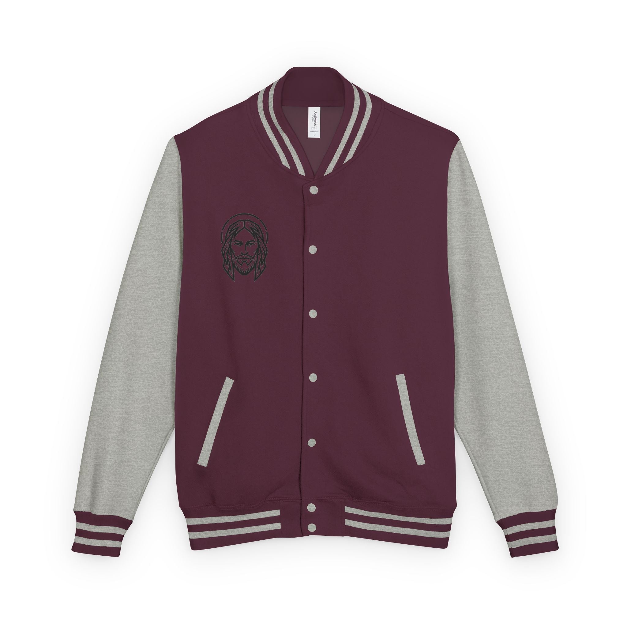 Christ Emblem Letterman Jacket | Red White Varsity
