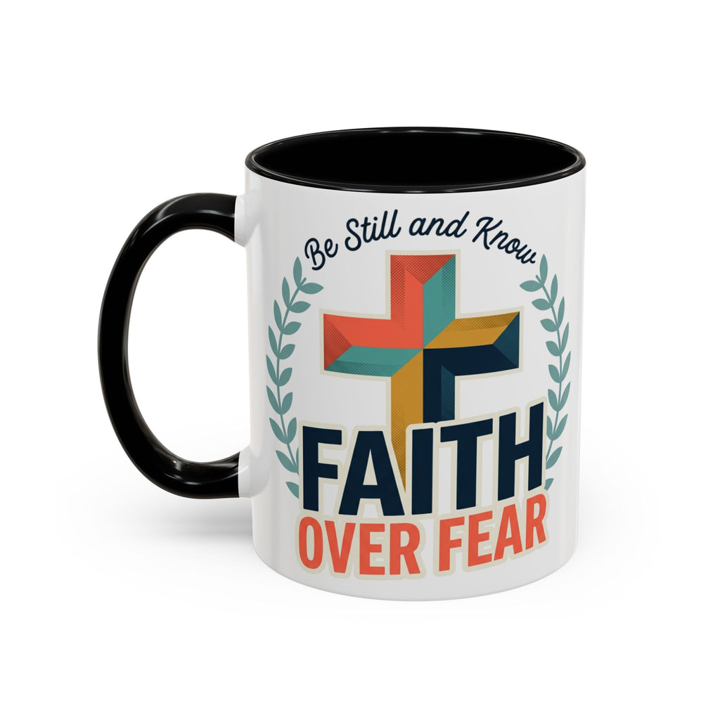 Faith Over Fear Accent Coffee Mug – Christian Inspirational 11/15oz