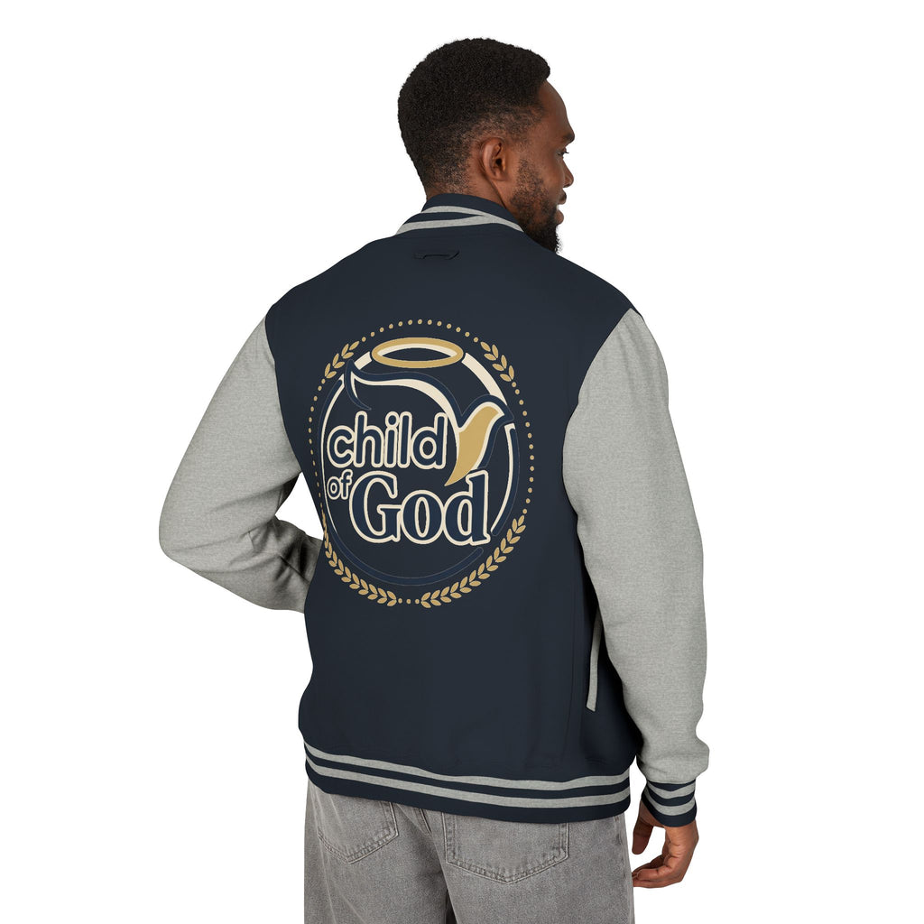 Child of God Emblem Letterman Jacket | Red White Varsity