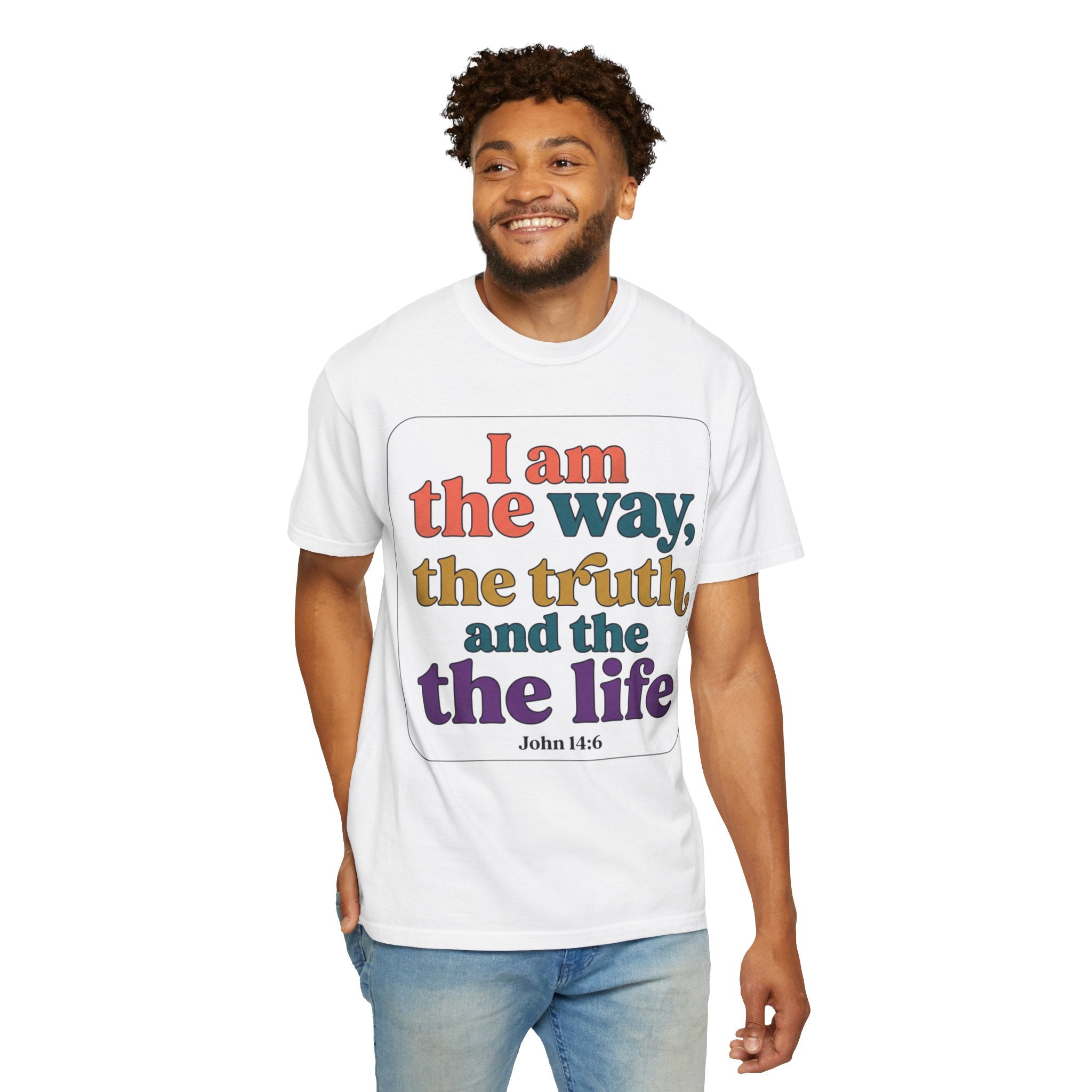 Christian T-Shirt — "I Am the Way, the Truth, and the Life" Retro Scripture Tee (John 14:6)