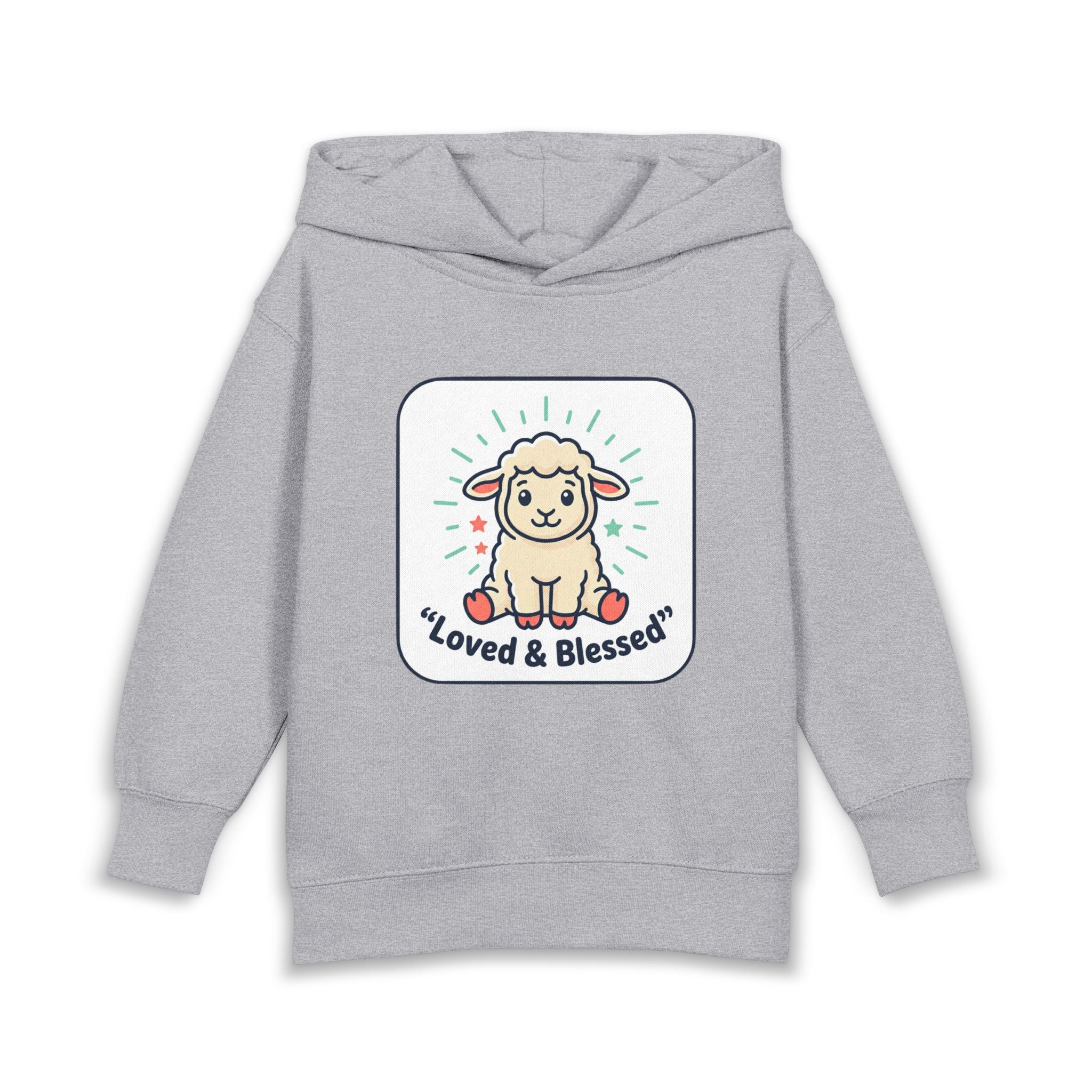 Loved & Blessed Lamb toddler hoodie | Cute lamb illustration pullover