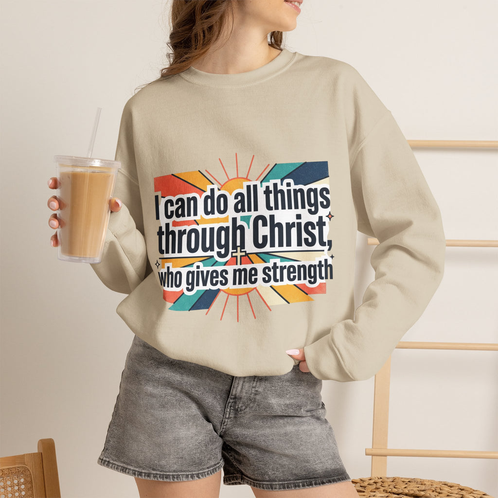 All things through Christ Christian Heavy Blend™ Crewneck Sweatshirt