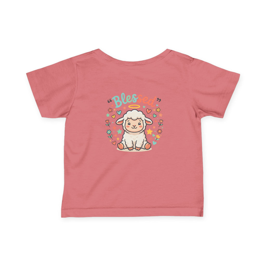 Infant Tee - 'Blessed' Cute Lamb Baby Shirt (Newborn Baptism, Christening Gift)