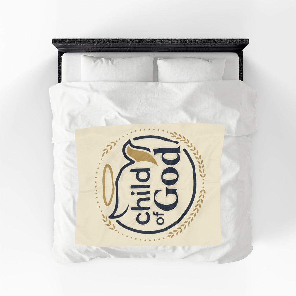 Child of God Velveteen Blanket | Monochrome Religious Throw