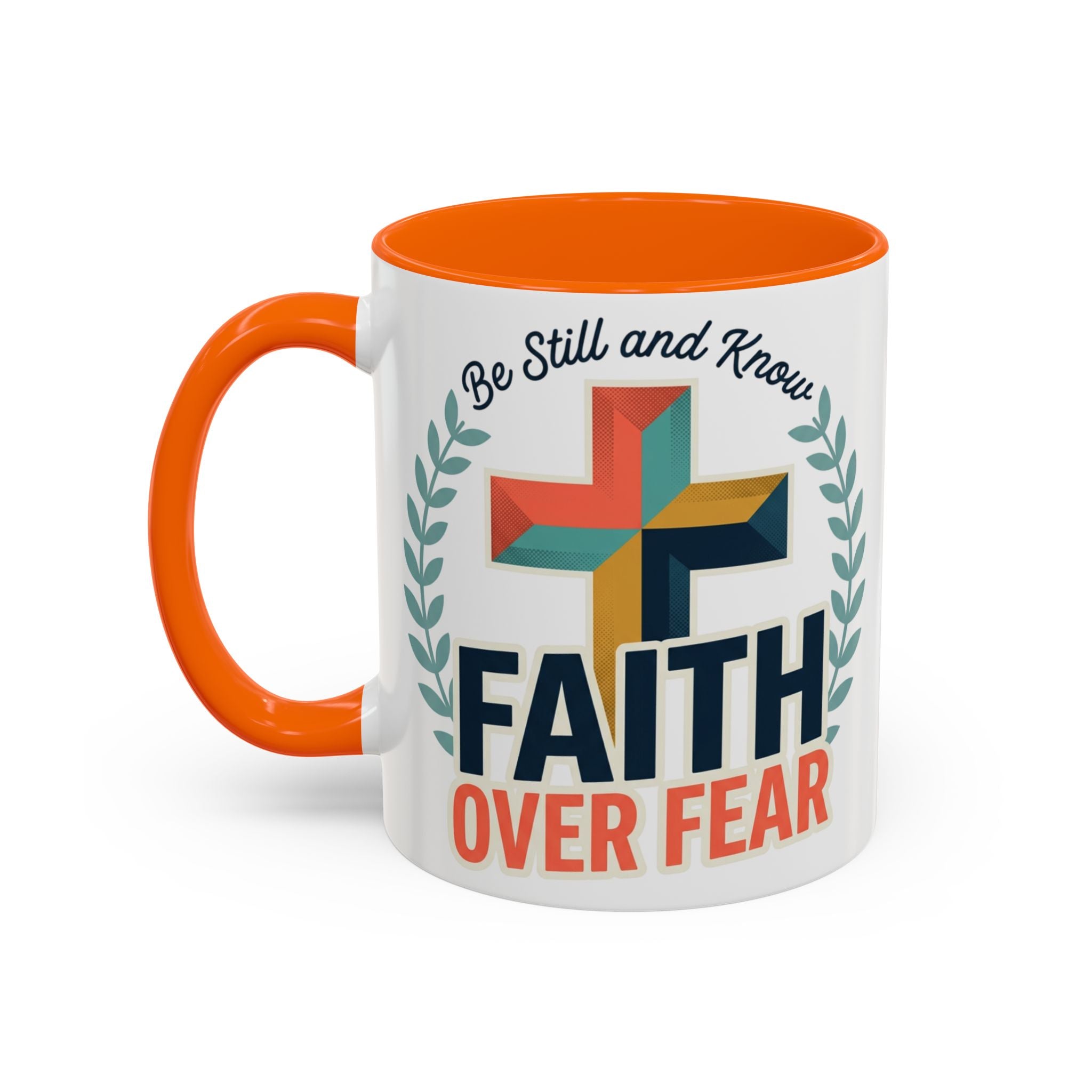 Faith Over Fear Accent Coffee Mug – Christian Inspirational 11/15oz