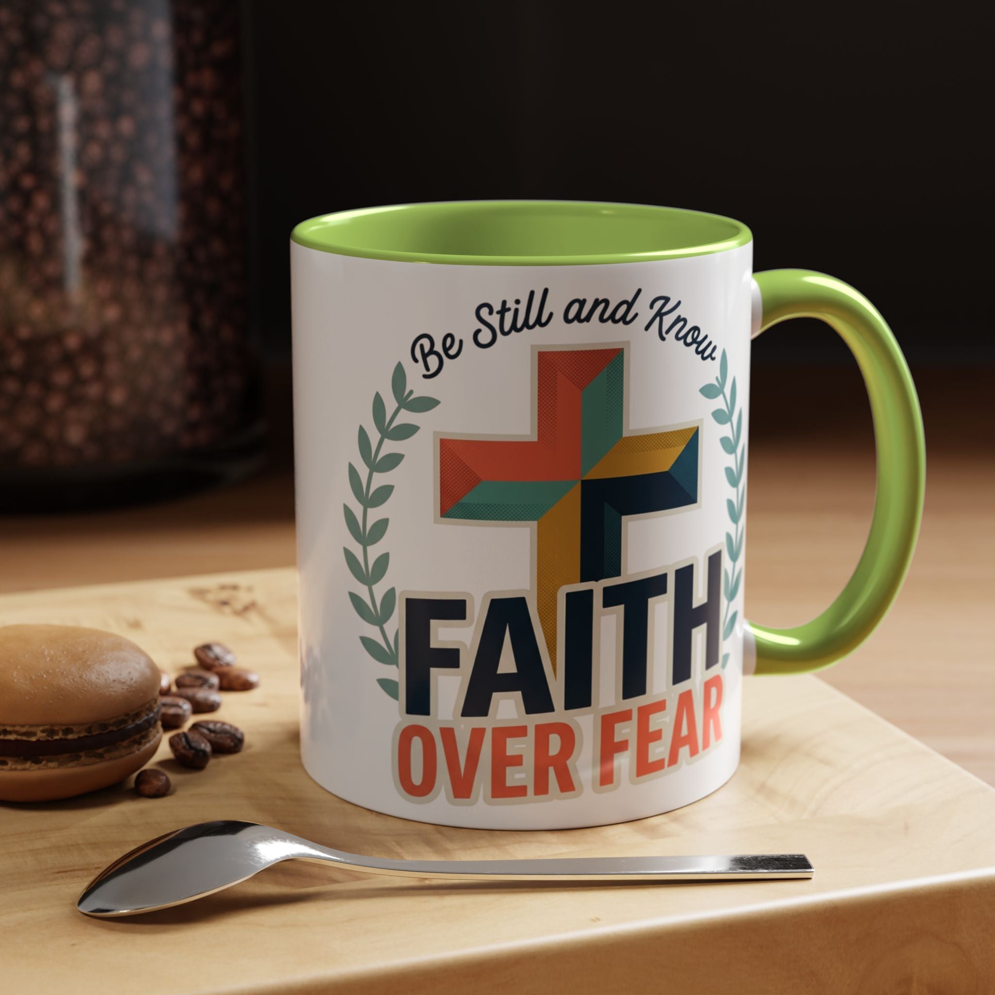 Faith Over Fear Accent Coffee Mug – Christian Inspirational 11/15oz