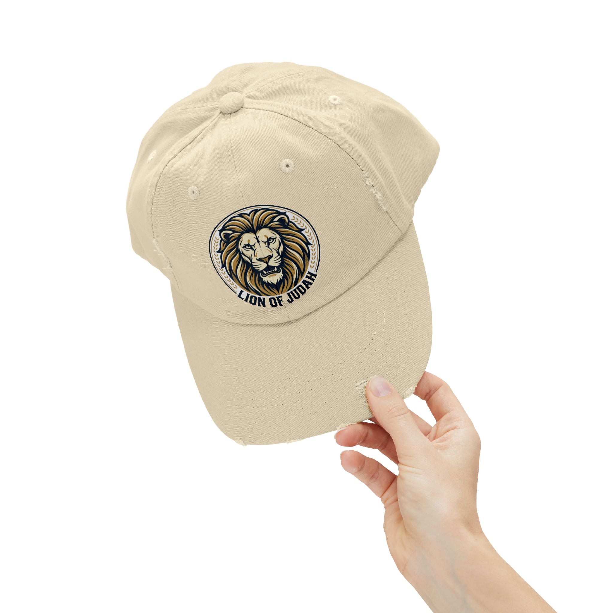 Lion of Judah Distressed Baseball Cap — Vintage Christian Hat