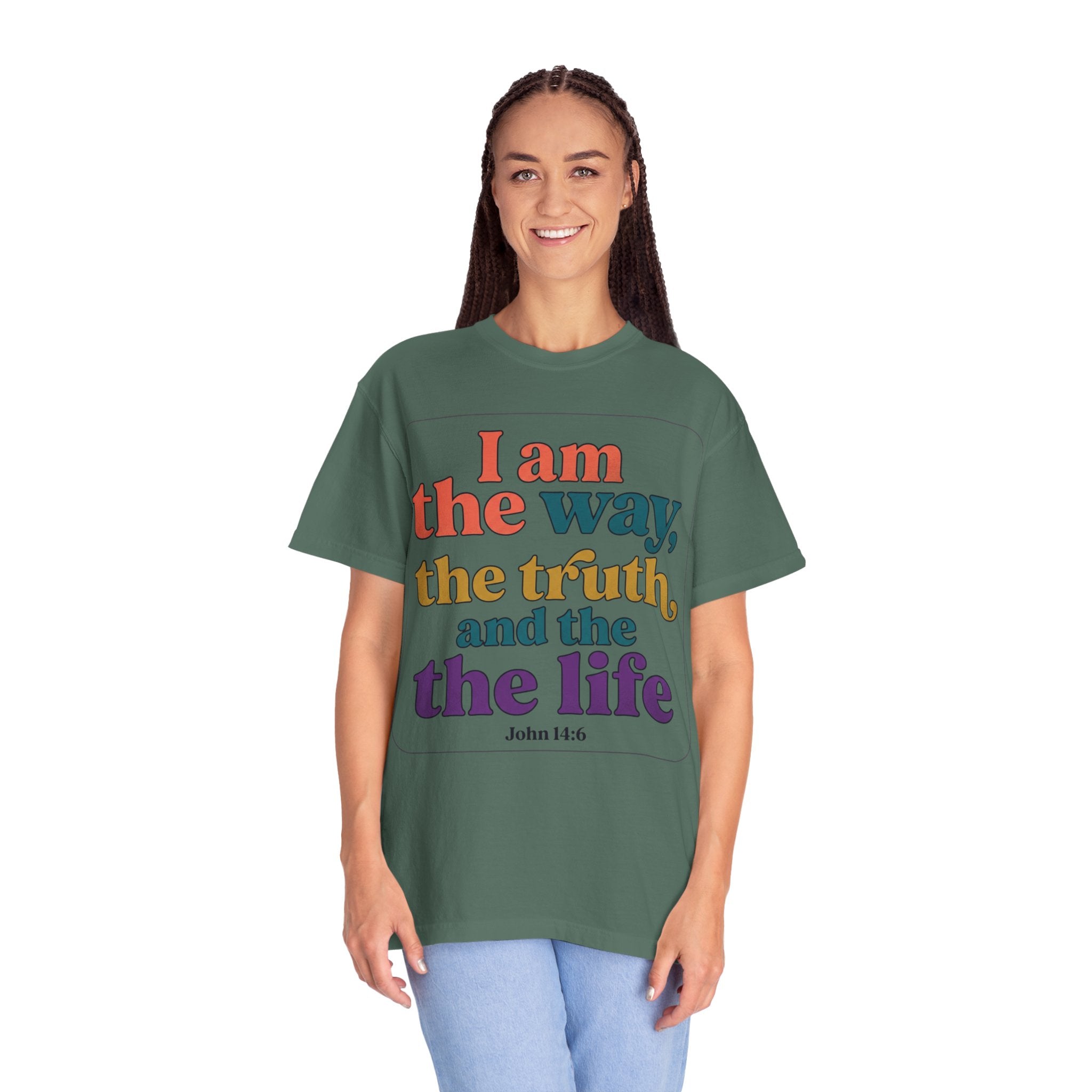 Christian T-Shirt — "I Am the Way, the Truth, and the Life" Retro Scripture Tee (John 14:6)