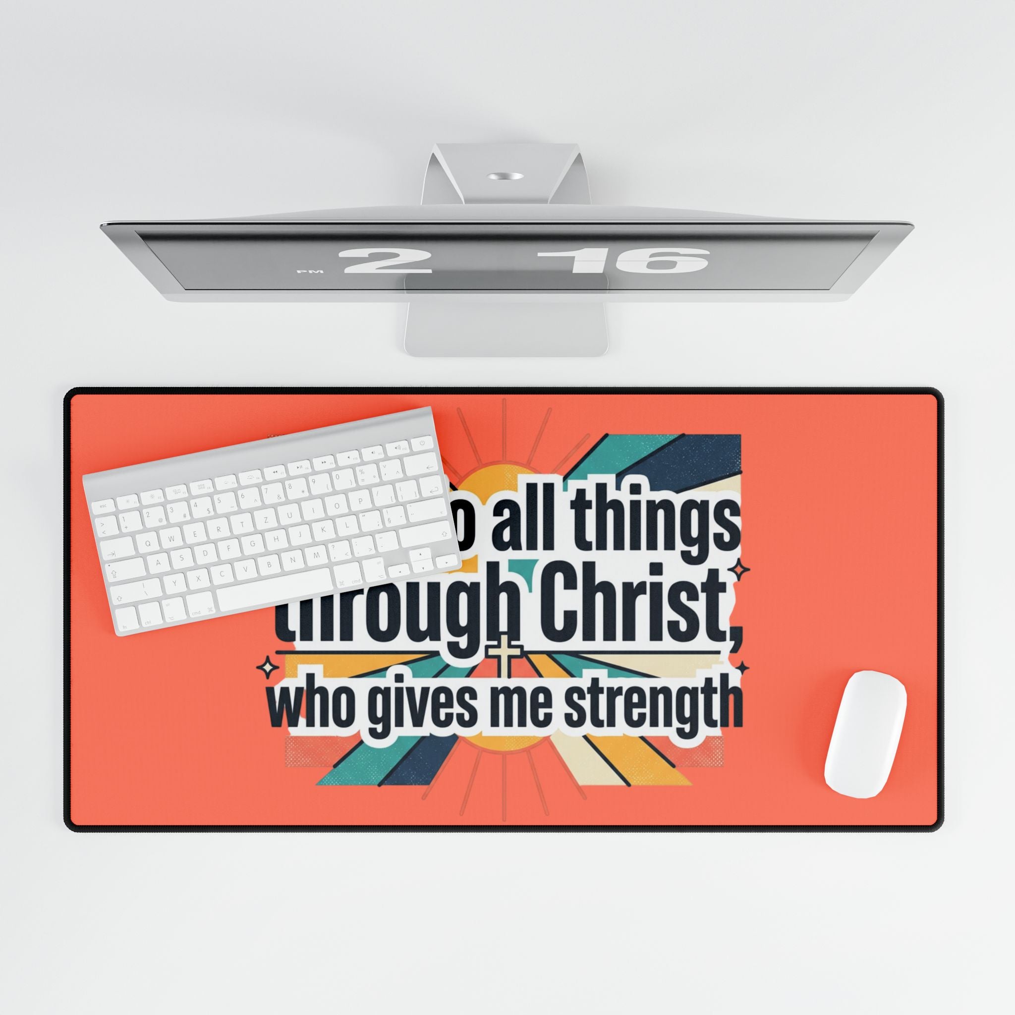 All things through Christ desk mat | Christian children playroom mousepad