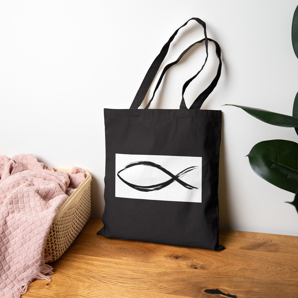 Fish Symbol Tote | Christian encouragement, pastel retro groovy