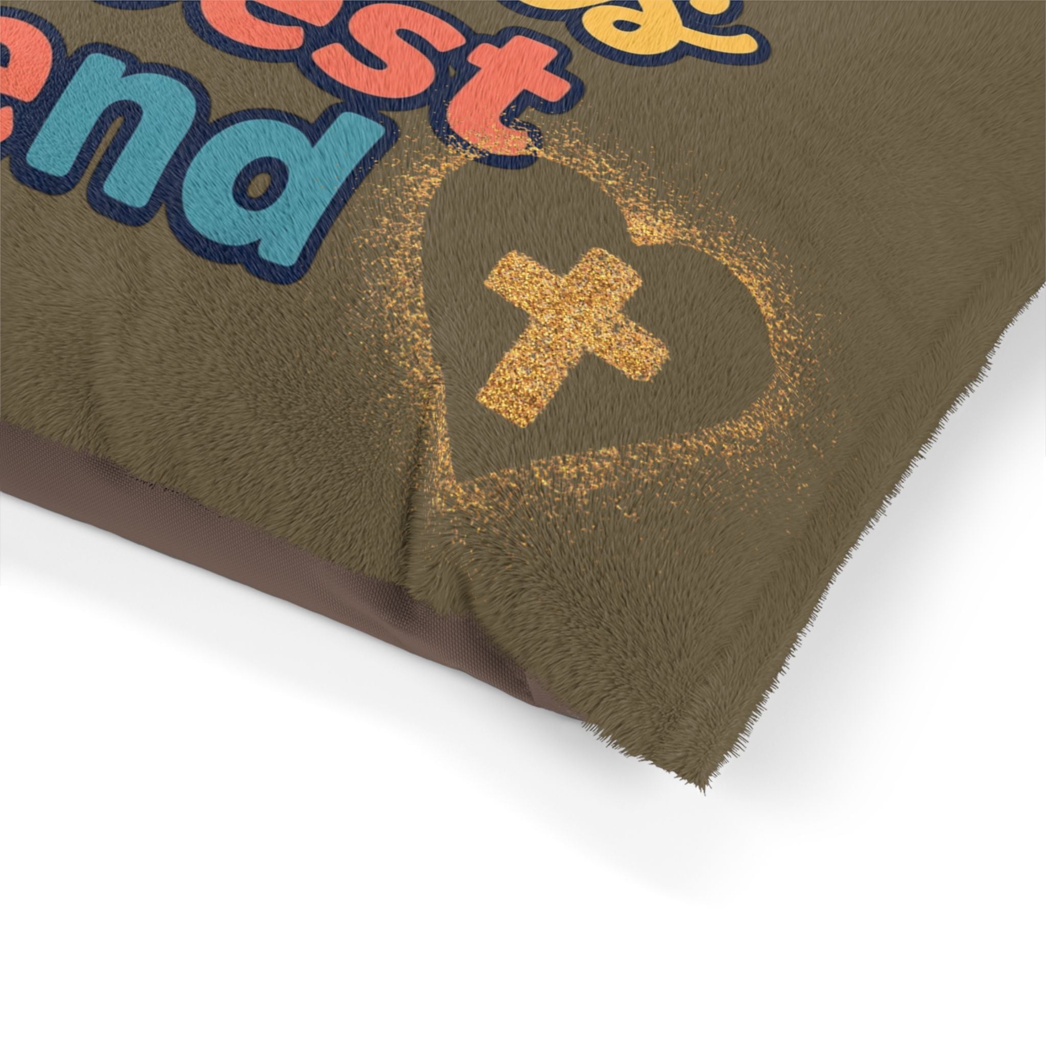 Pet Bed — "Sweet Dreams My Best Friend" Cozy Plush Dog & Cat Bed