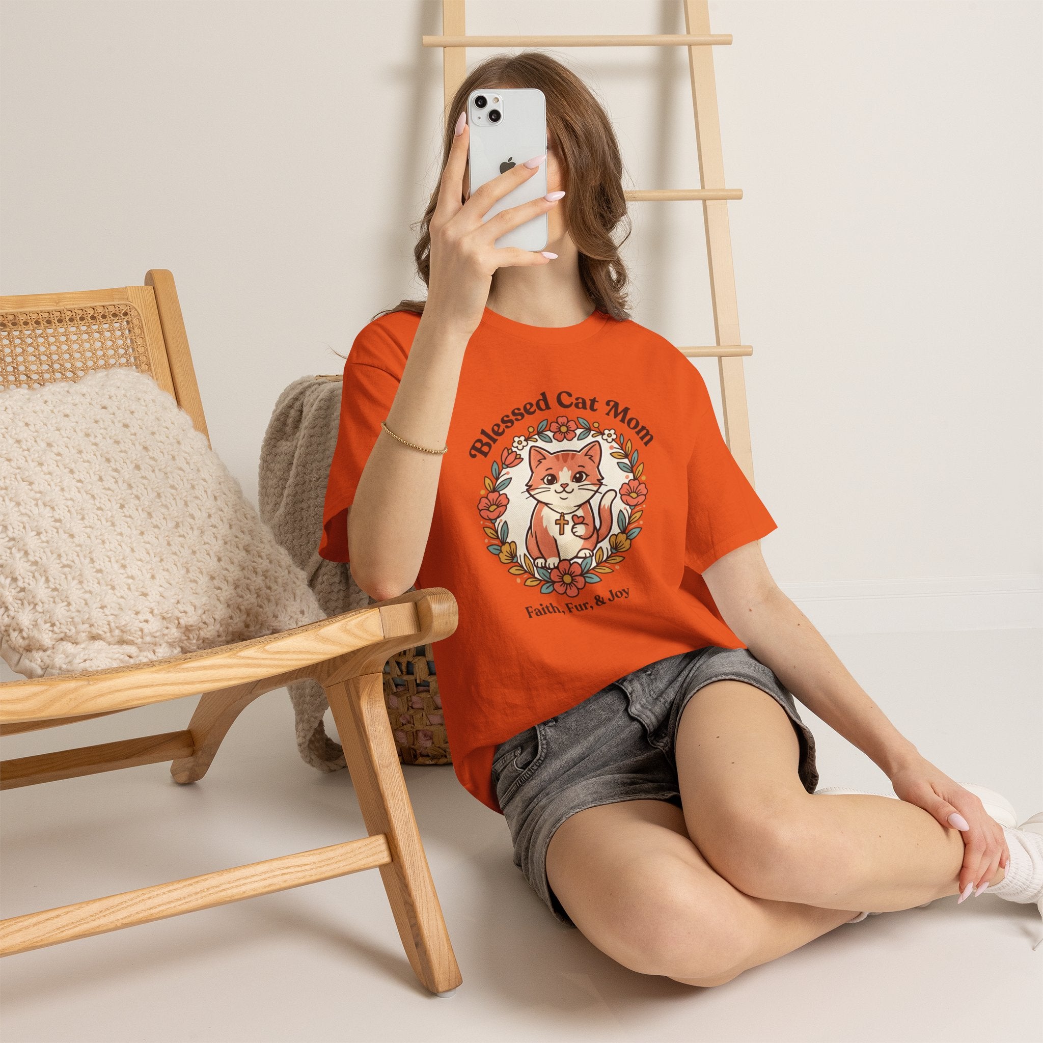 Blessed Cat Mom T-Shirt – Faith, Fur & Joy Floral Cat Mom Tee