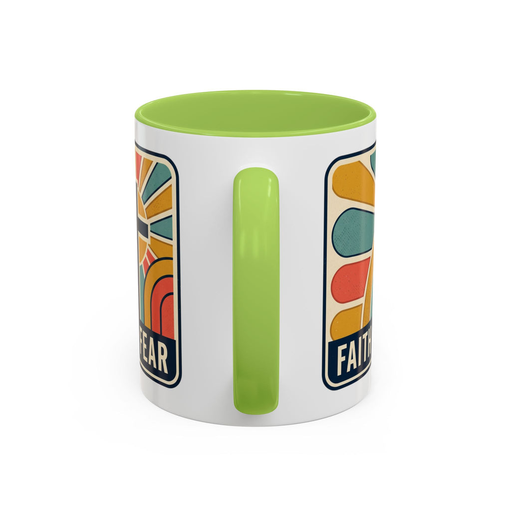 Faith over fear Retro Script Mug | Accent Coffee Mug