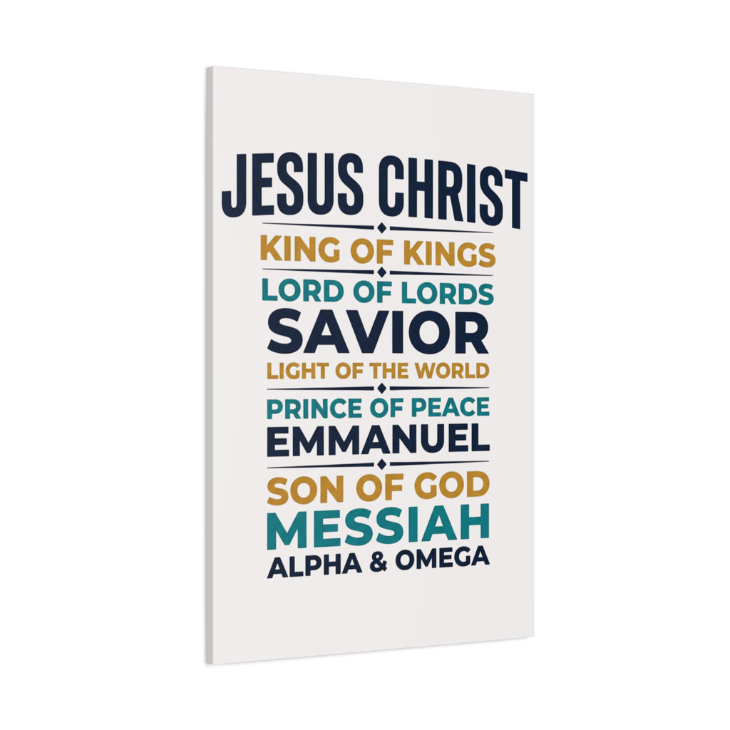 Jesus Christ Typography Wall Art Canvas | Matte Stretched Canvas
