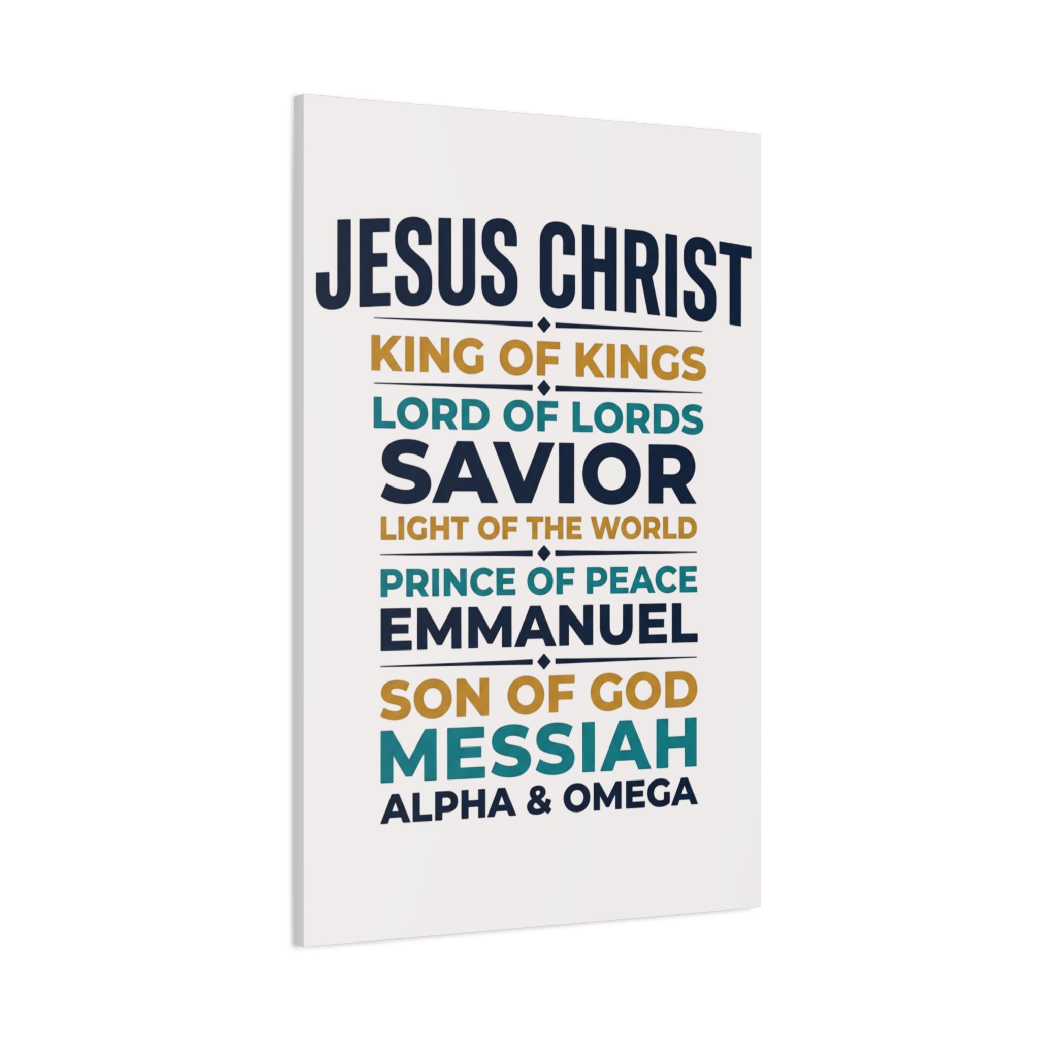 Jesus Christ Typography Wall Art Canvas | Matte Stretched Canvas