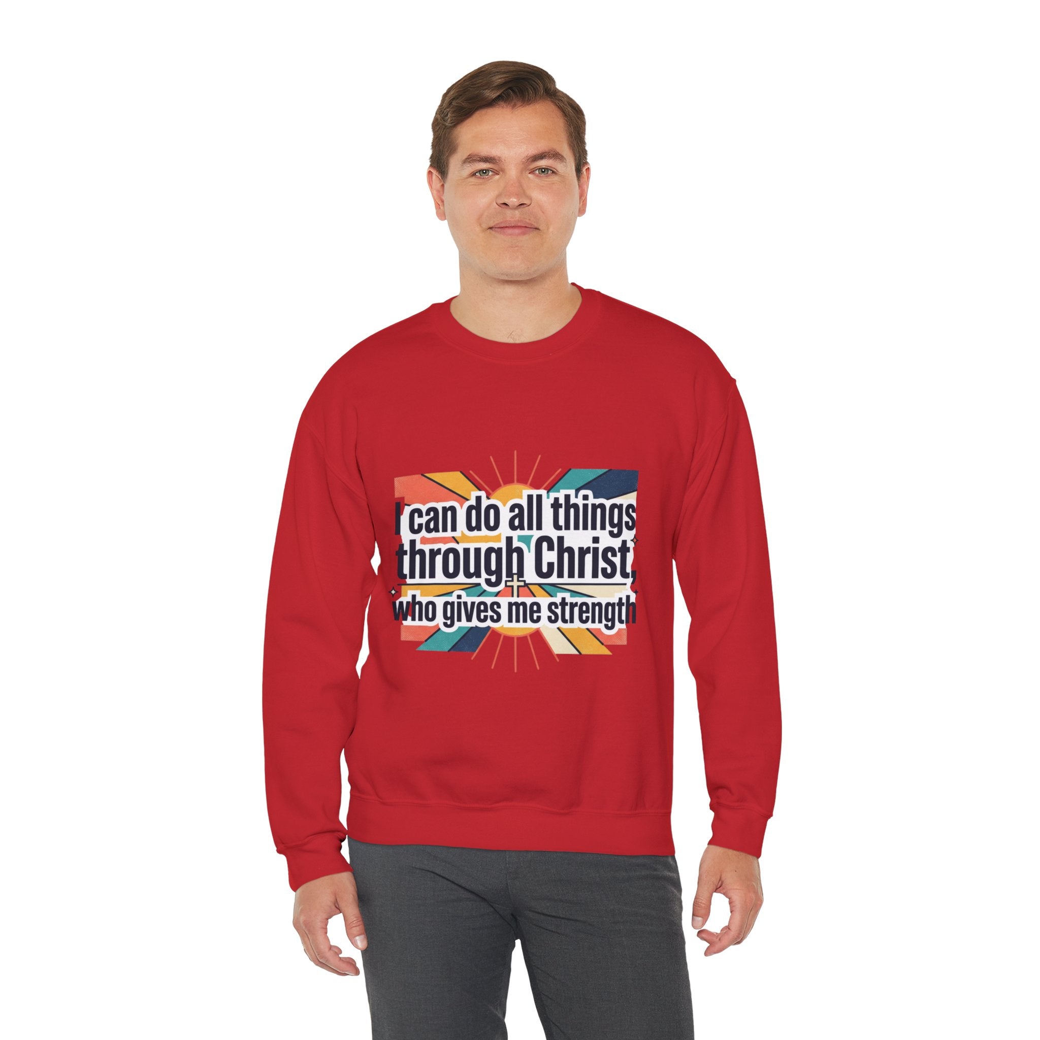 All things through Christ Christian Heavy Blend™ Crewneck Sweatshirt