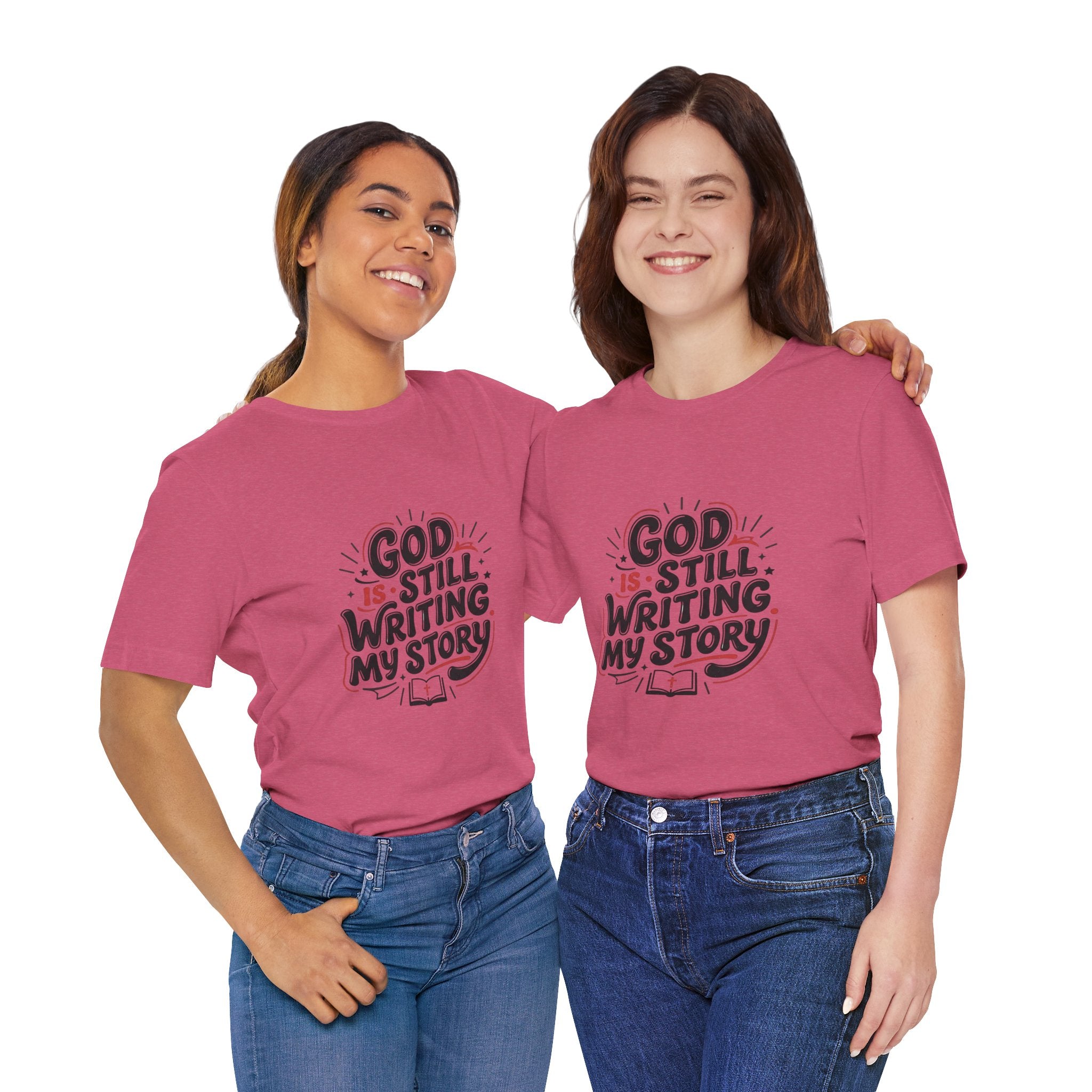 God Is Still Writing My Story T-Shirt | Christian encouragement, pastel groovy scripture