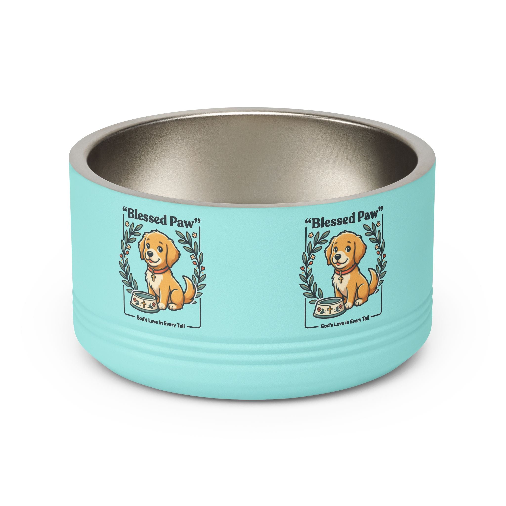 Dog Feeding Bowl — 18oz Stainless Pet Bowl with Cute Puppy Design