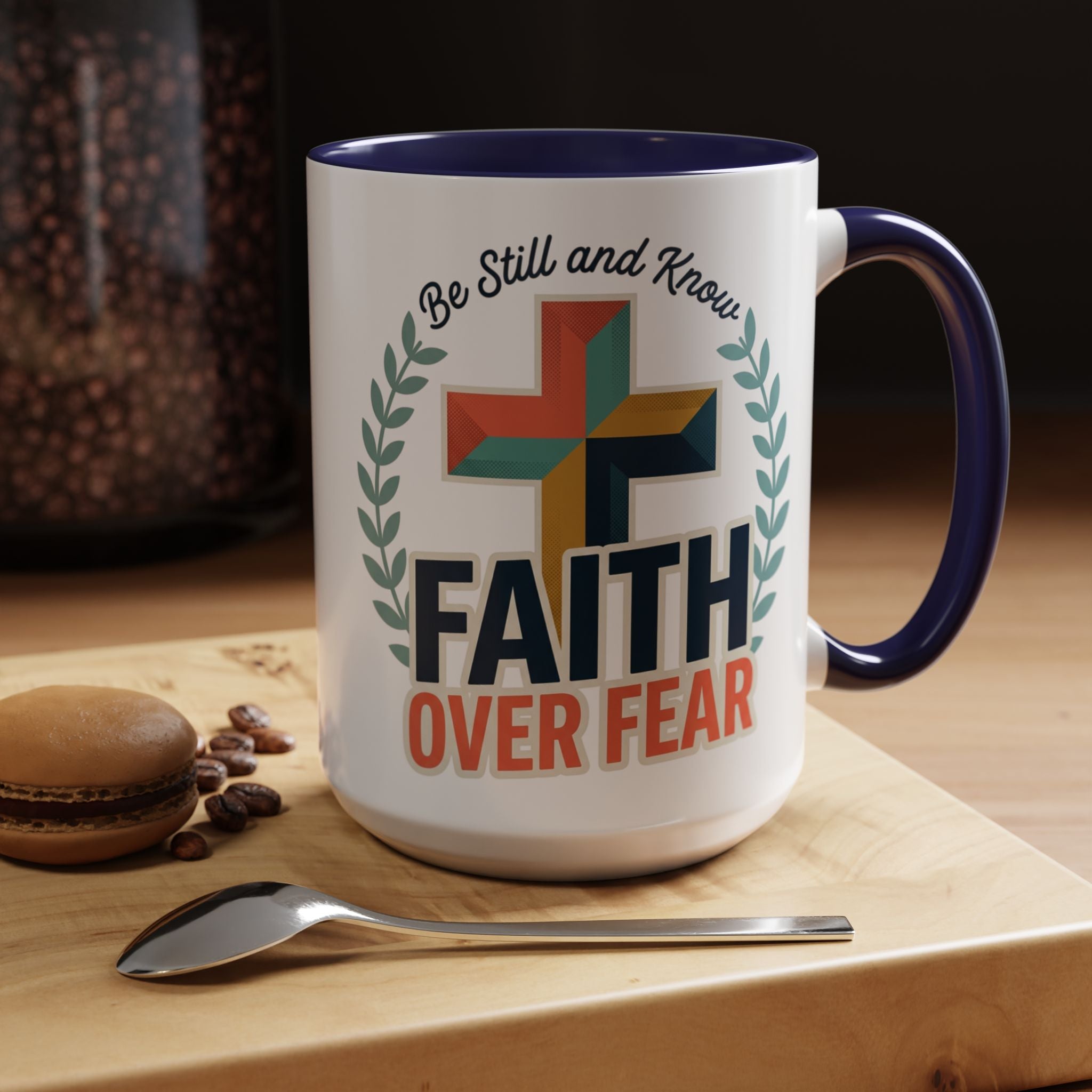 Faith Over Fear Accent Coffee Mug – Christian Inspirational 11/15oz
