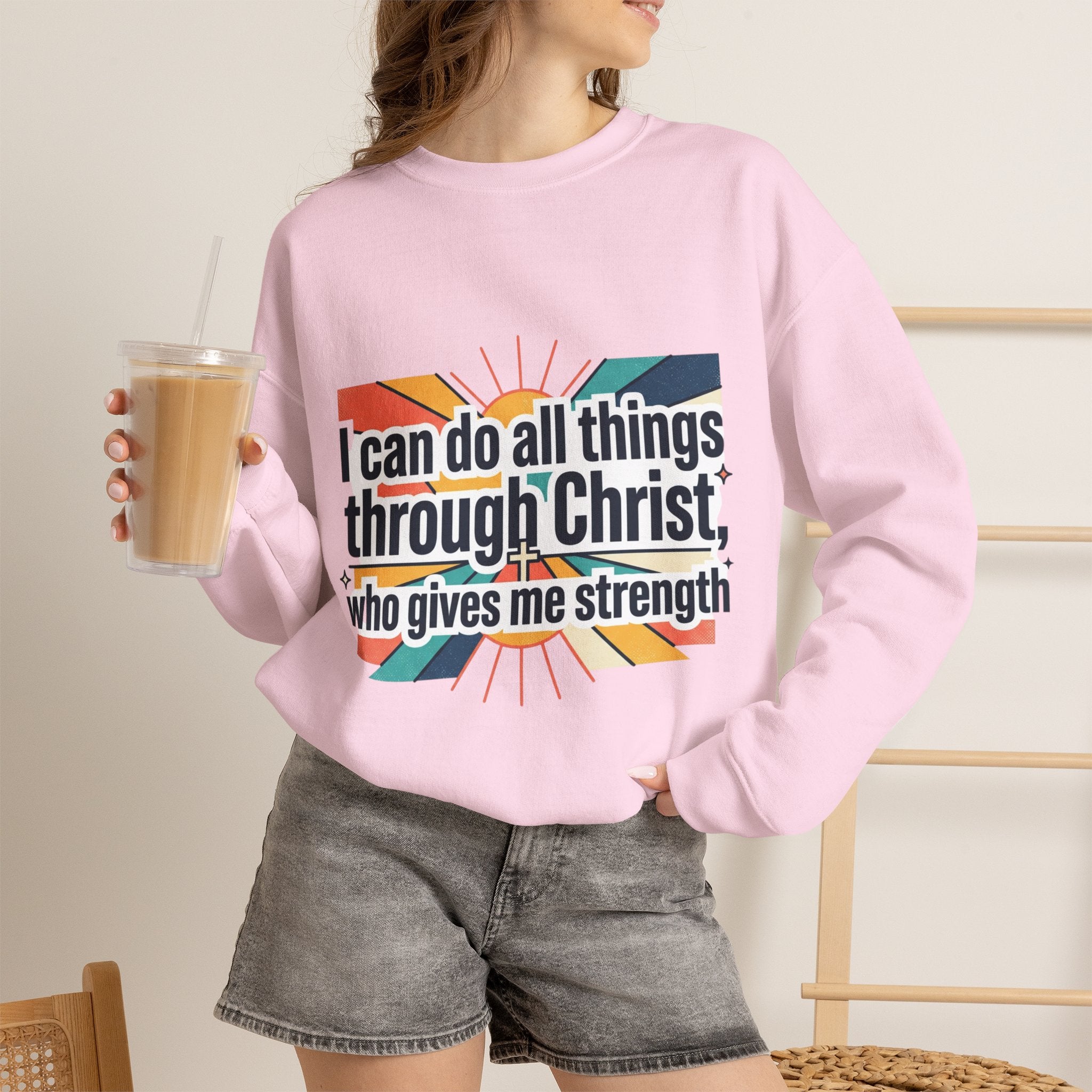 All things through Christ Christian Heavy Blend™ Crewneck Sweatshirt