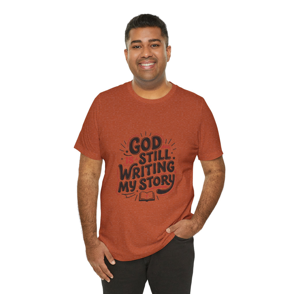 God Is Still Writing My Story T-Shirt | Christian encouragement, pastel groovy scripture