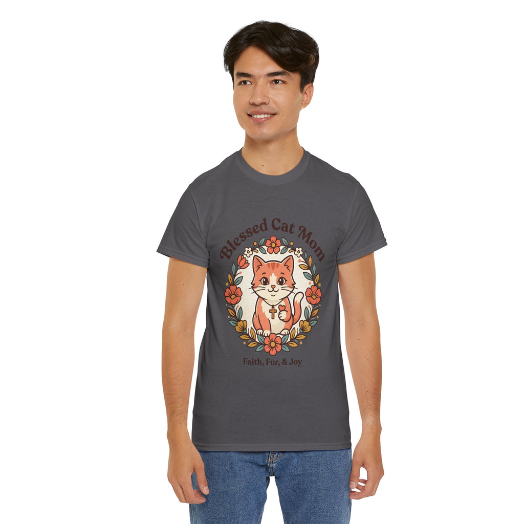 Blessed Cat Mom T-Shirt – Faith, Fur & Joy Floral Cat Mom Tee